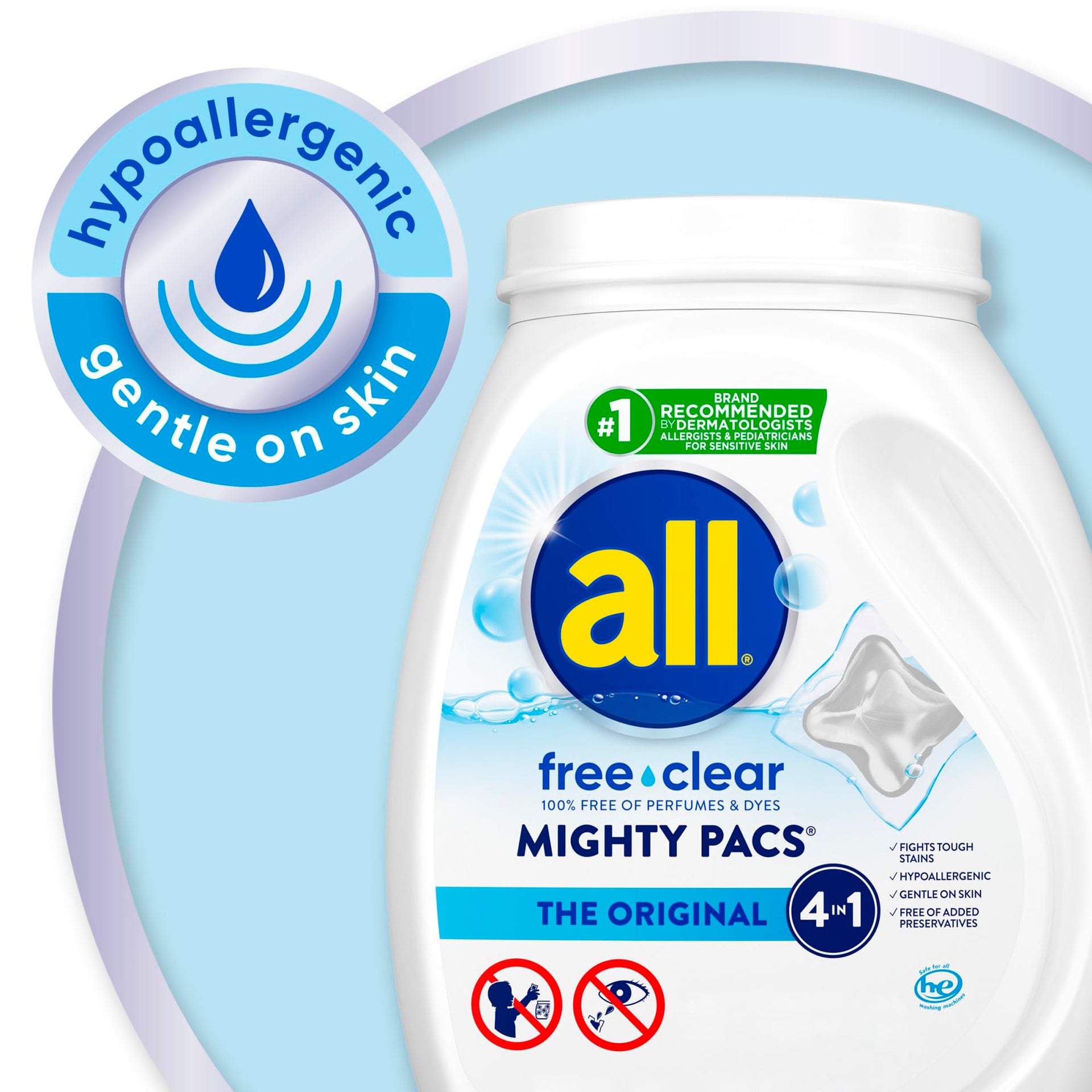 free clear Laundry Detergent Pacs for Sensitive Skin (132 Count) - ModHome Supplies