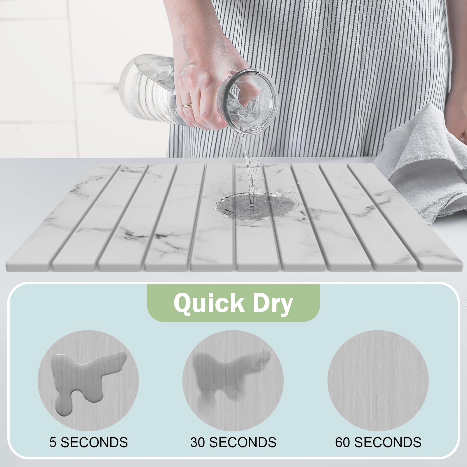 Stone Dish Drying Mat for Kitchen Counter
