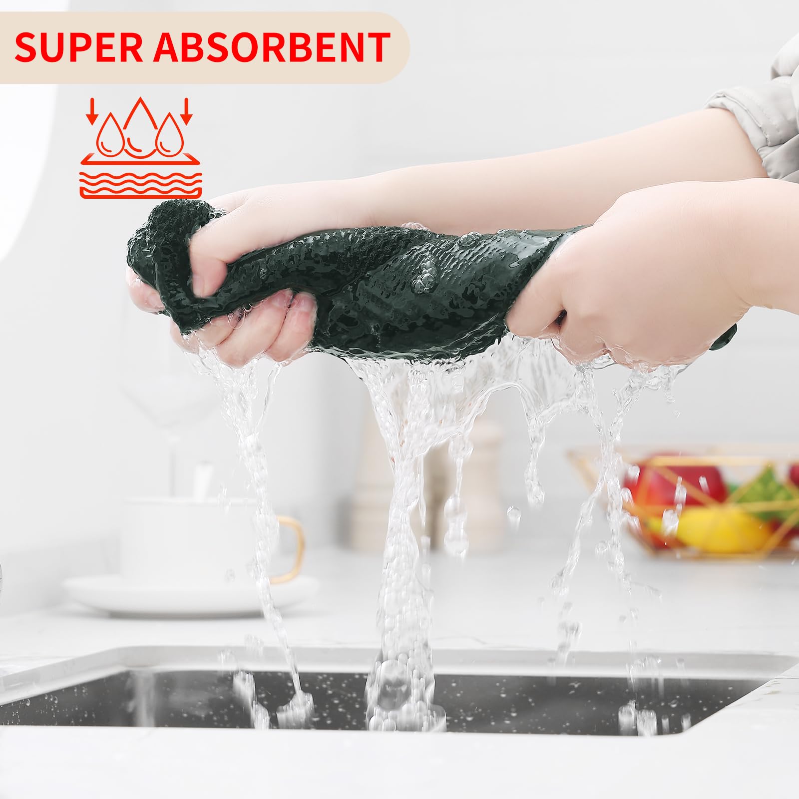 100% Cotton Waffle Weave Kitchen Dish Towels 12 (12 Count)