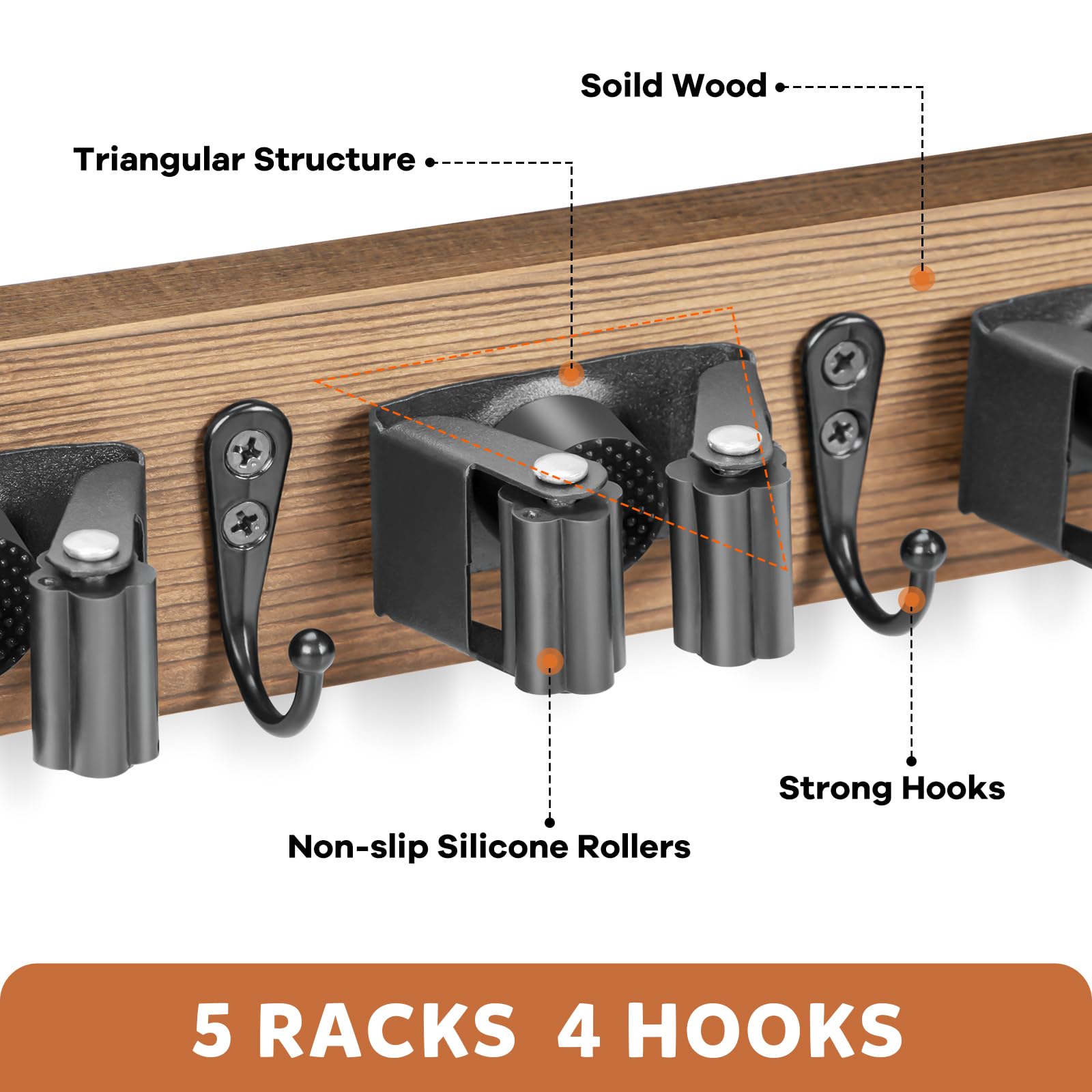 Broom Holder Wall Mount