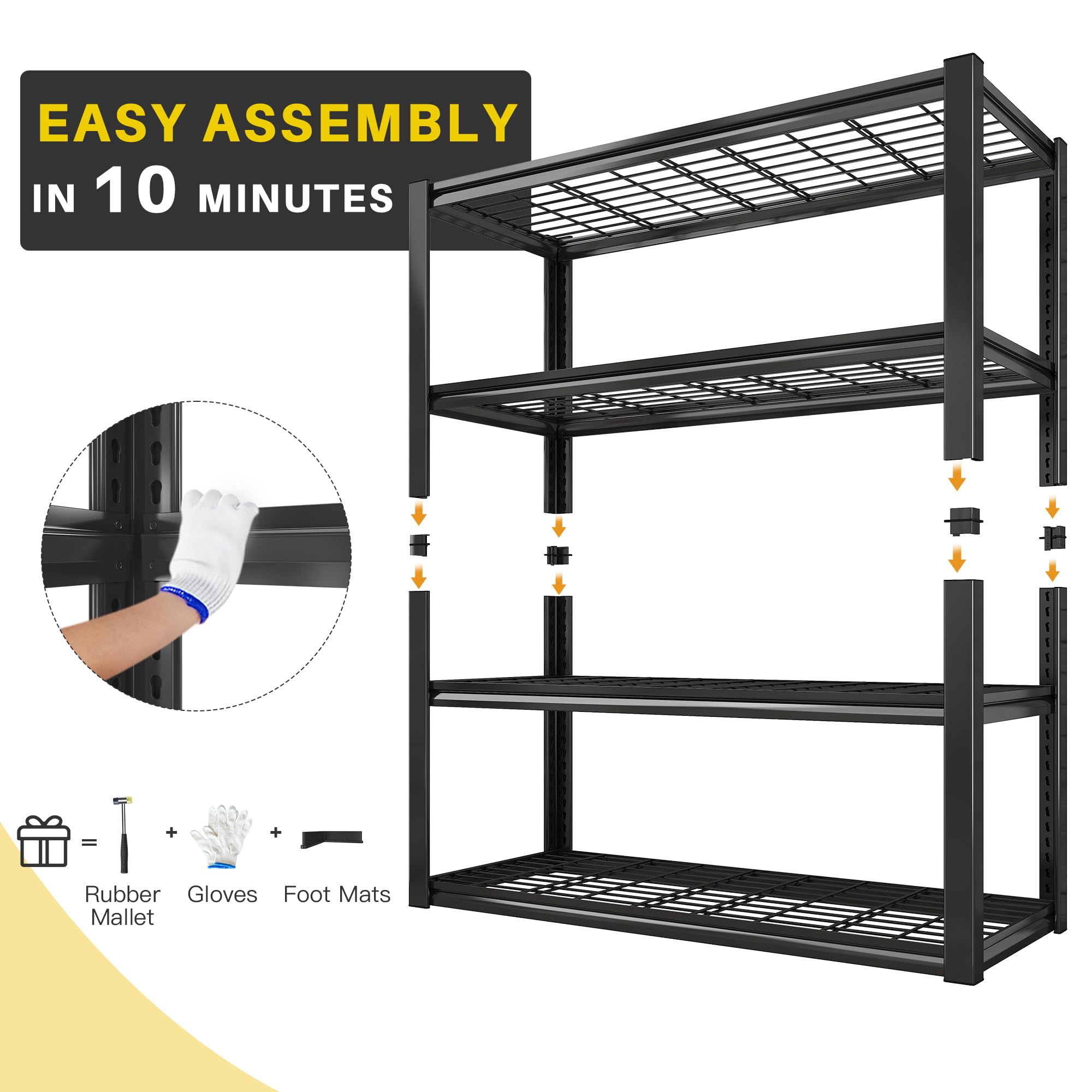 40" W Storage Shelves with Wire Mesh Panels for Garage Organization (2 Count)