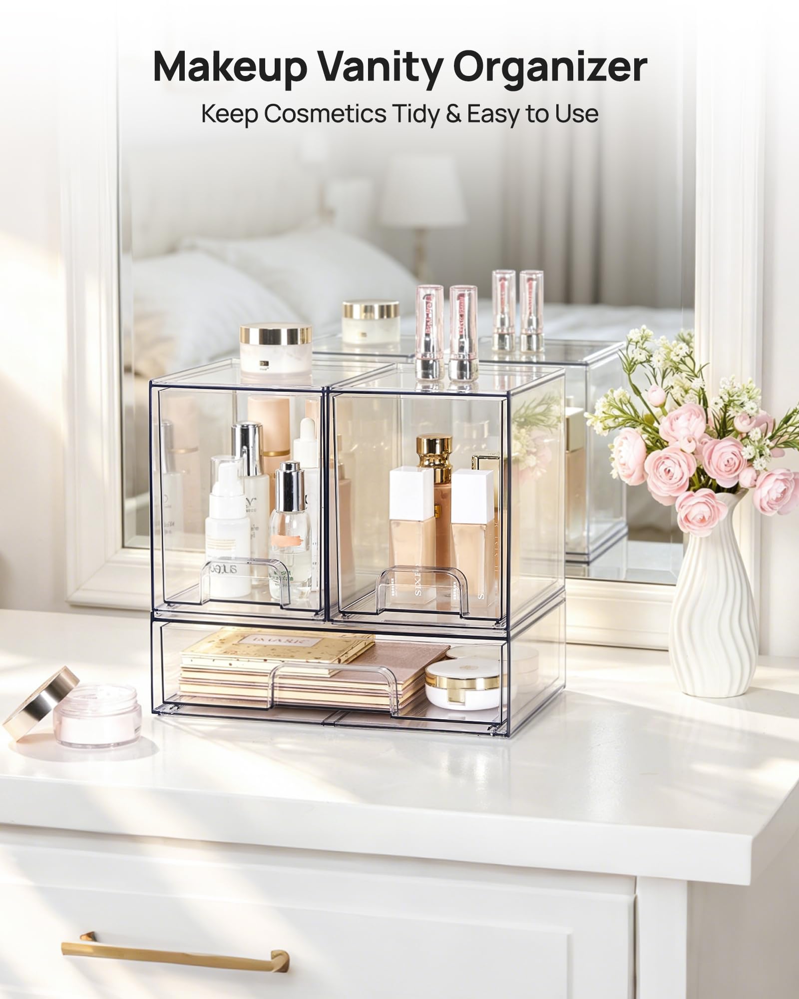 Clear Stackable Storage Drawers Set of 3 (3 Count)
