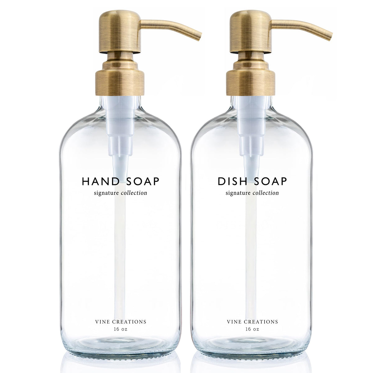 Clear Glass Soap Dispenser Set (16 Ounce)