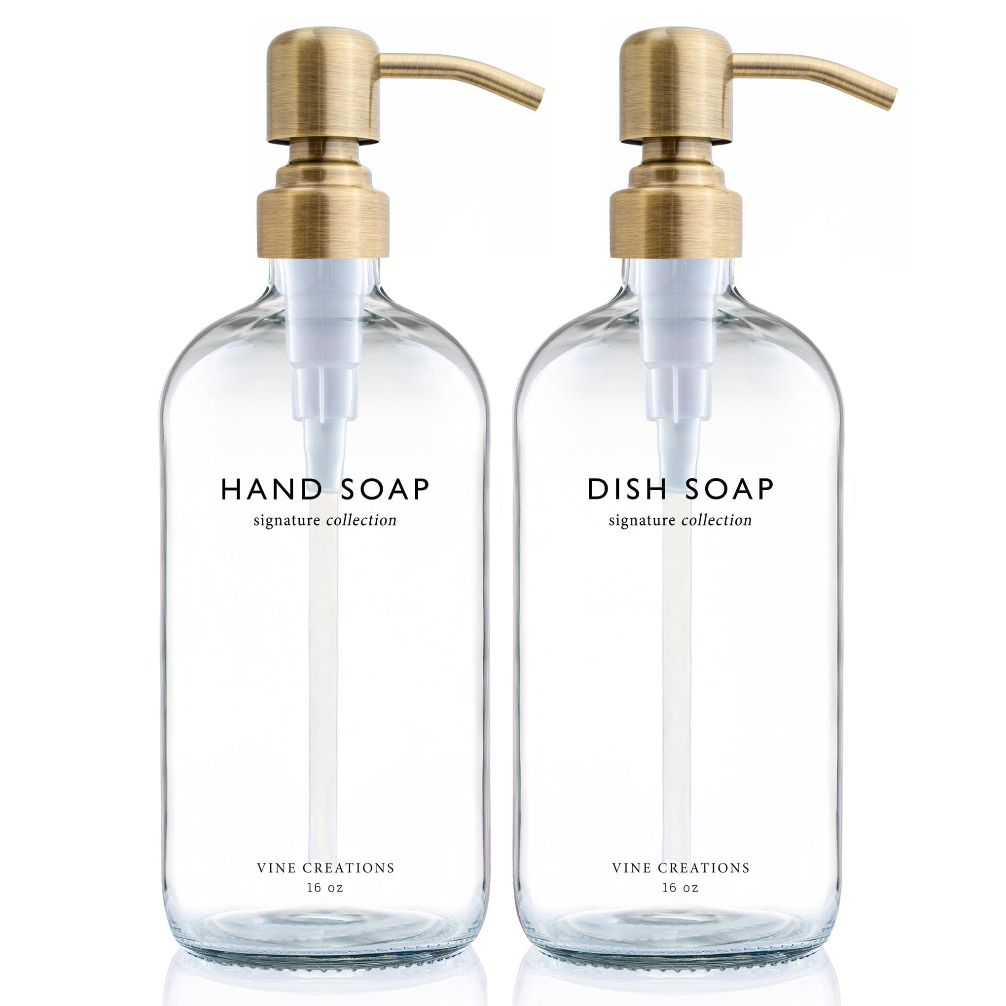 Clear Glass Soap Dispenser Set (16 Ounce)