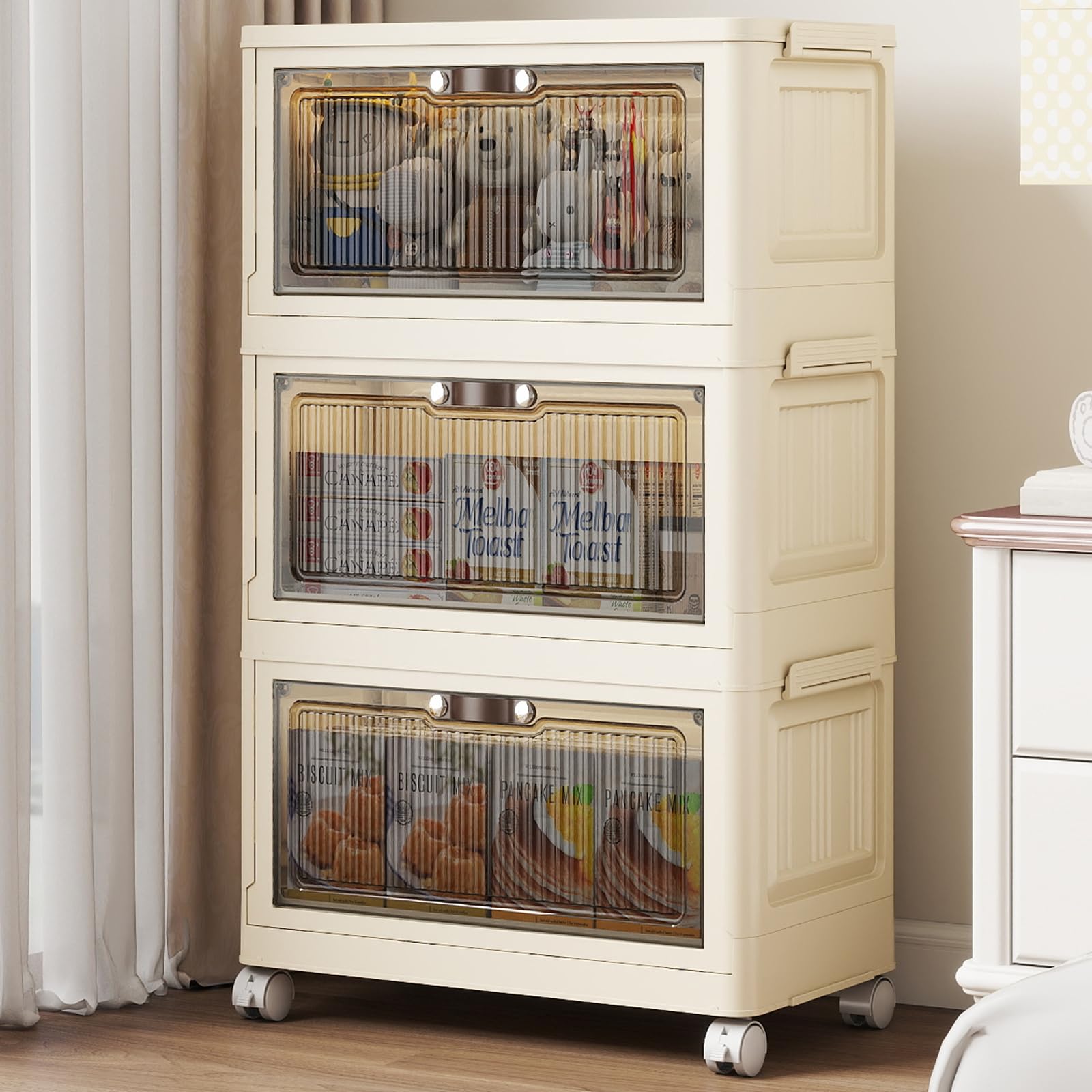 3 Tier Stackable Storage Bins with Lids (3 Count)