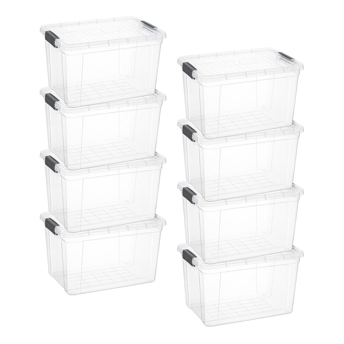 26.5 Quart Clear Plastic Storage Boxes with Lids (8 Count)