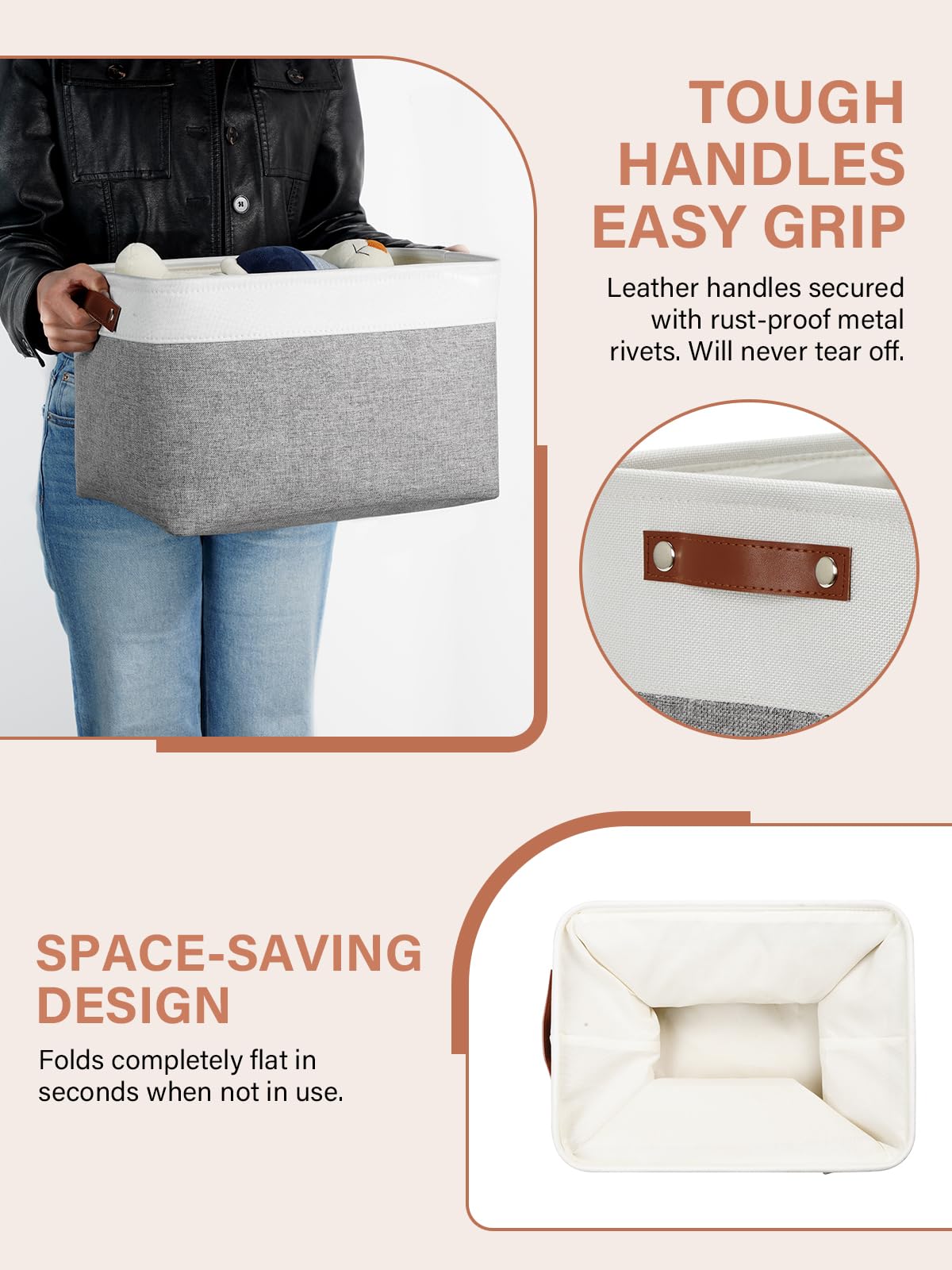 Storage Baskets for Organizing (3 Count)