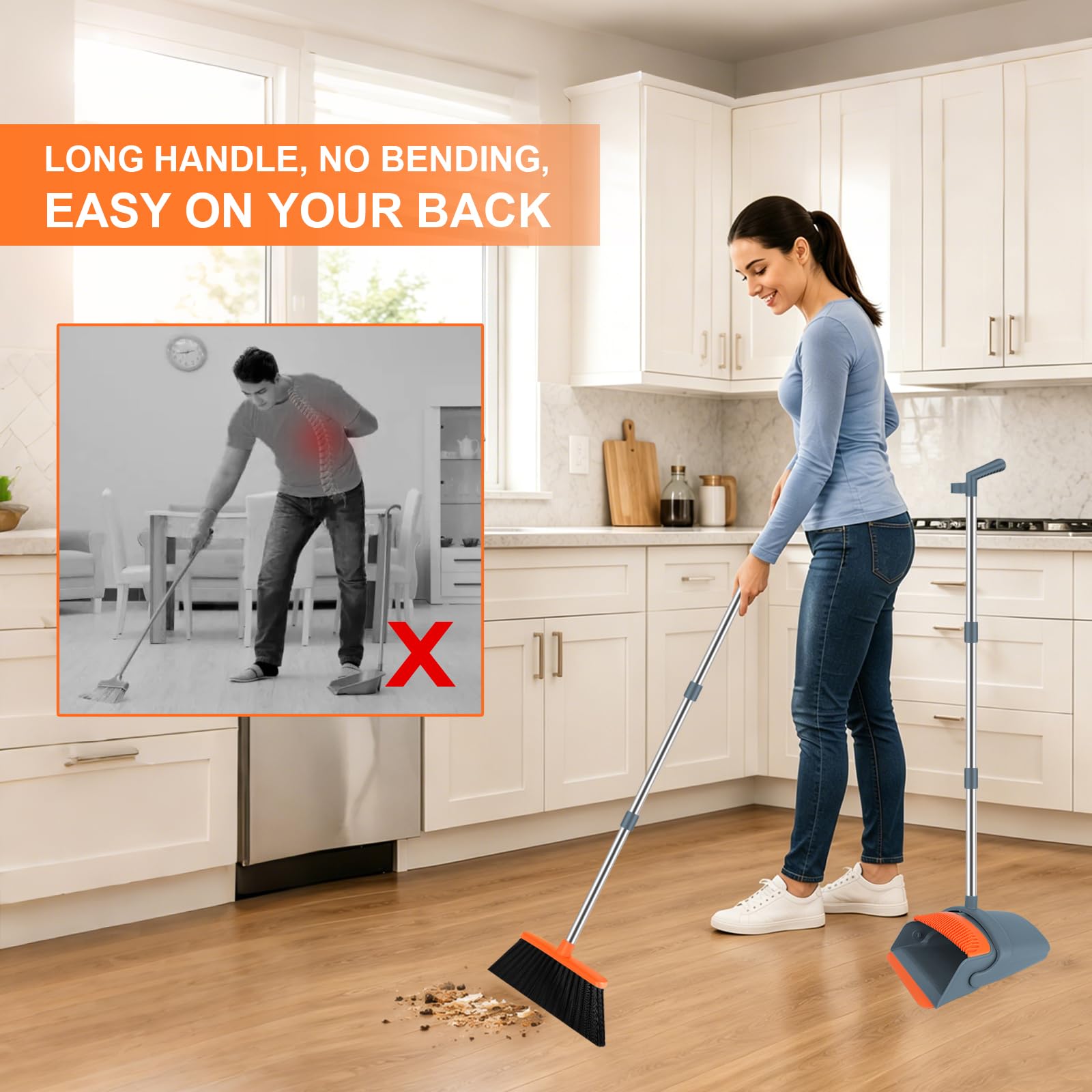 Broom and Dustpan Combo Set
