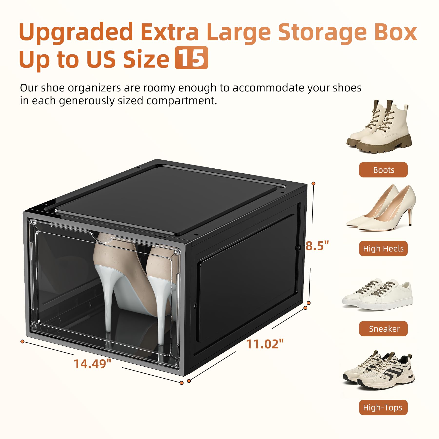 XL Shoe Storage Box Organizer (8 Count)