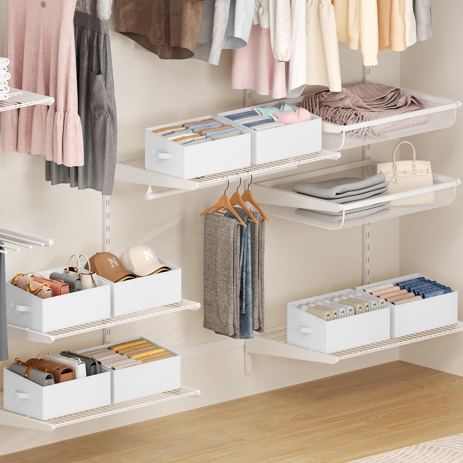 Closet Storage Bins 6 Pack (6 Count)