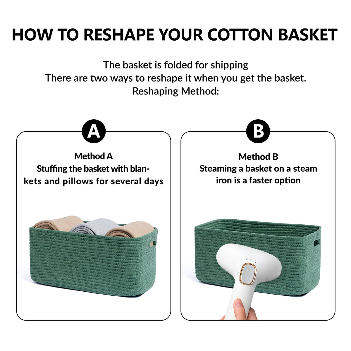 Large Storage Baskets for Shelves (2 Count)