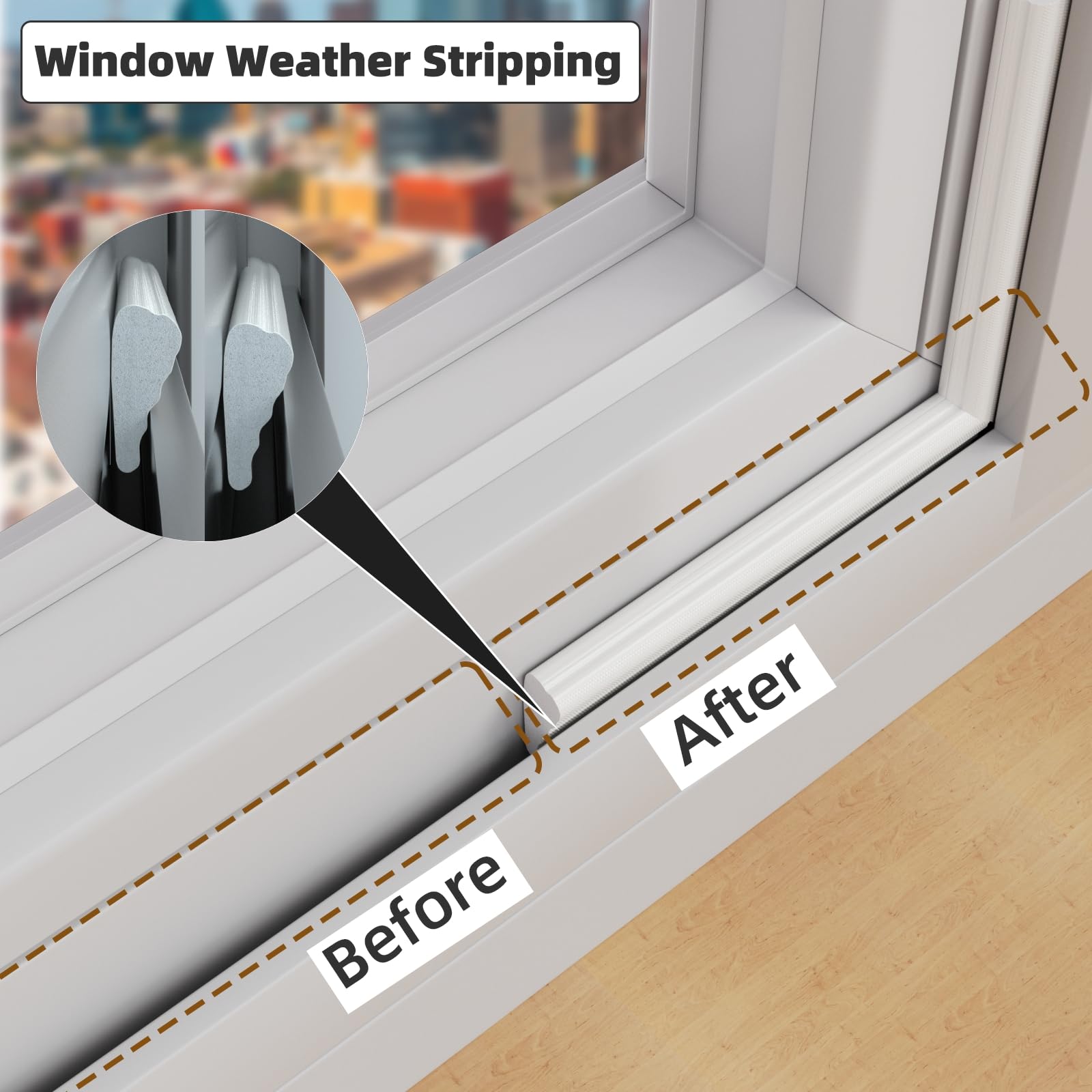 3 Pack*16.4 Ft Weather Stripping Seal Strip for Doors (49.2 Foot)