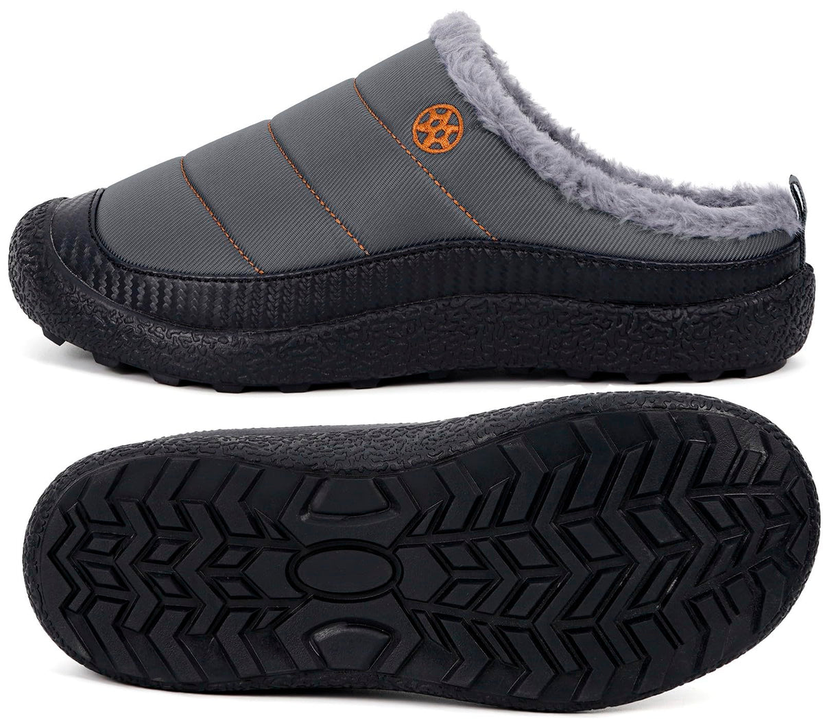 Womens Mens House Slippers Outdoor Winter Shoes Grey