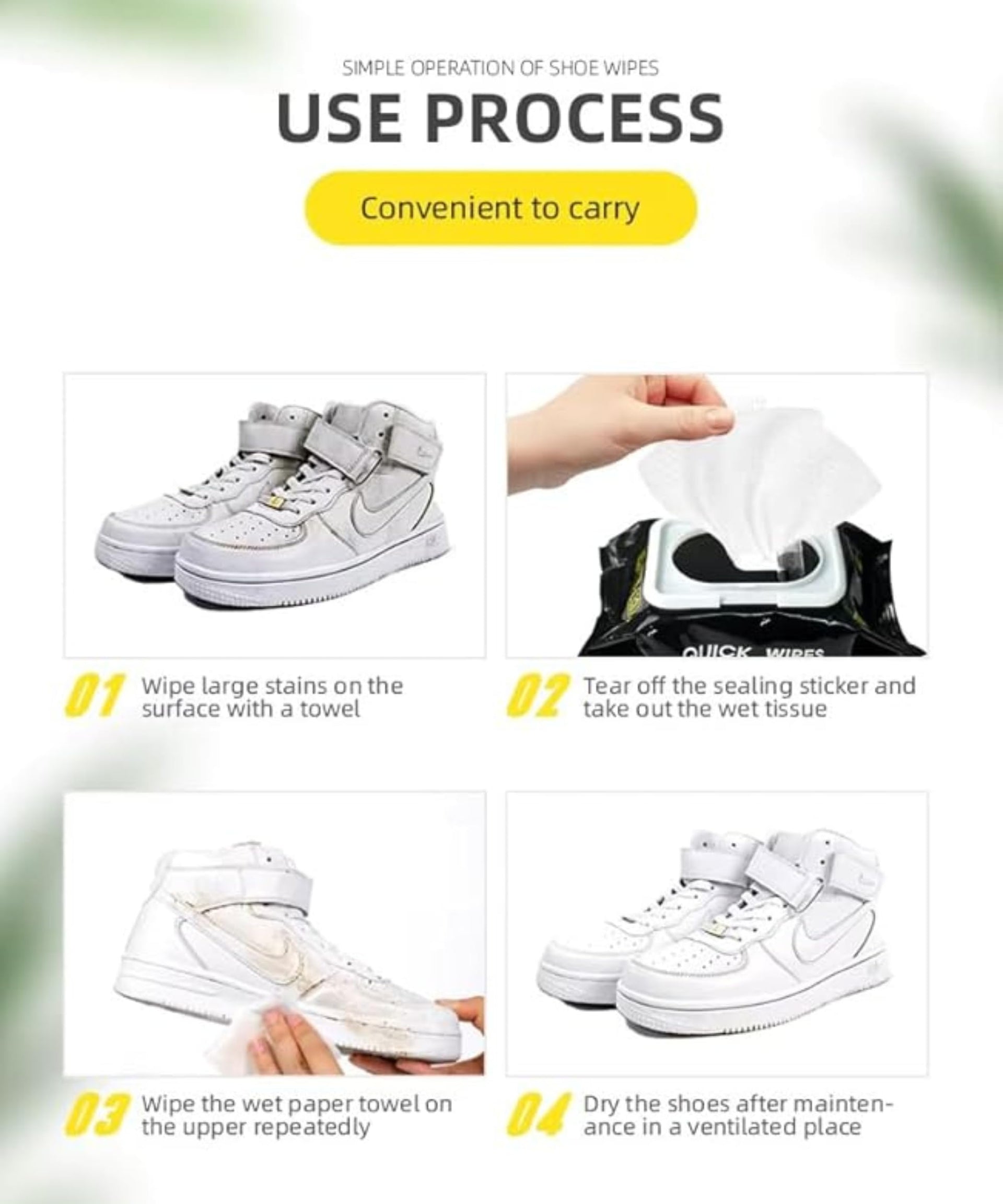 Shoe Cleaning Wipes (60 Count)