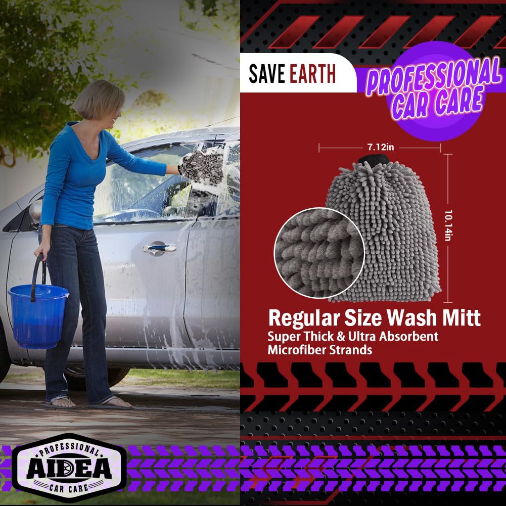 Car Wash Mitt Microfiber (2 Count)