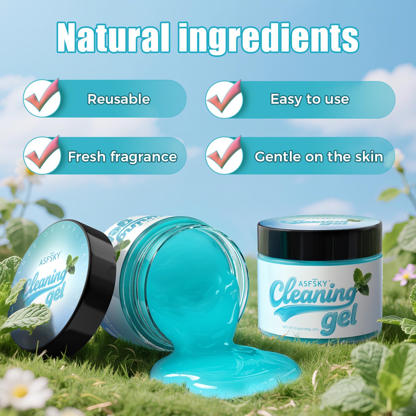 Car Cleaning Gel Universal Cleaning Gel Putty Dust Remover Mint