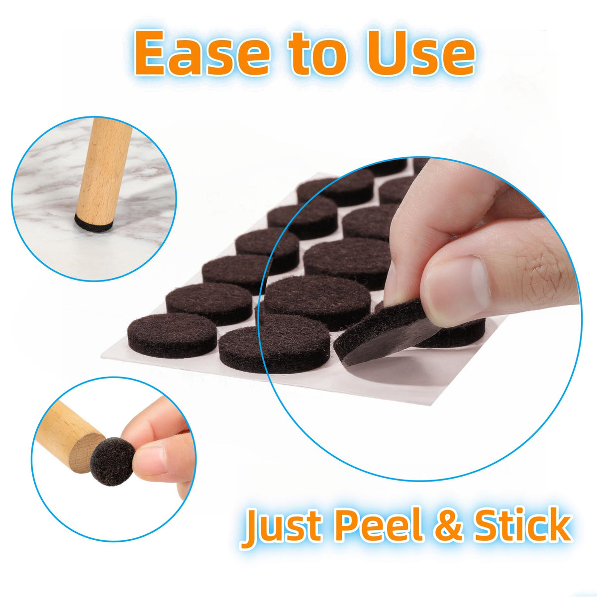 Felt Furniture Pads for Hardwood Floors 129 Piece (129 Count)