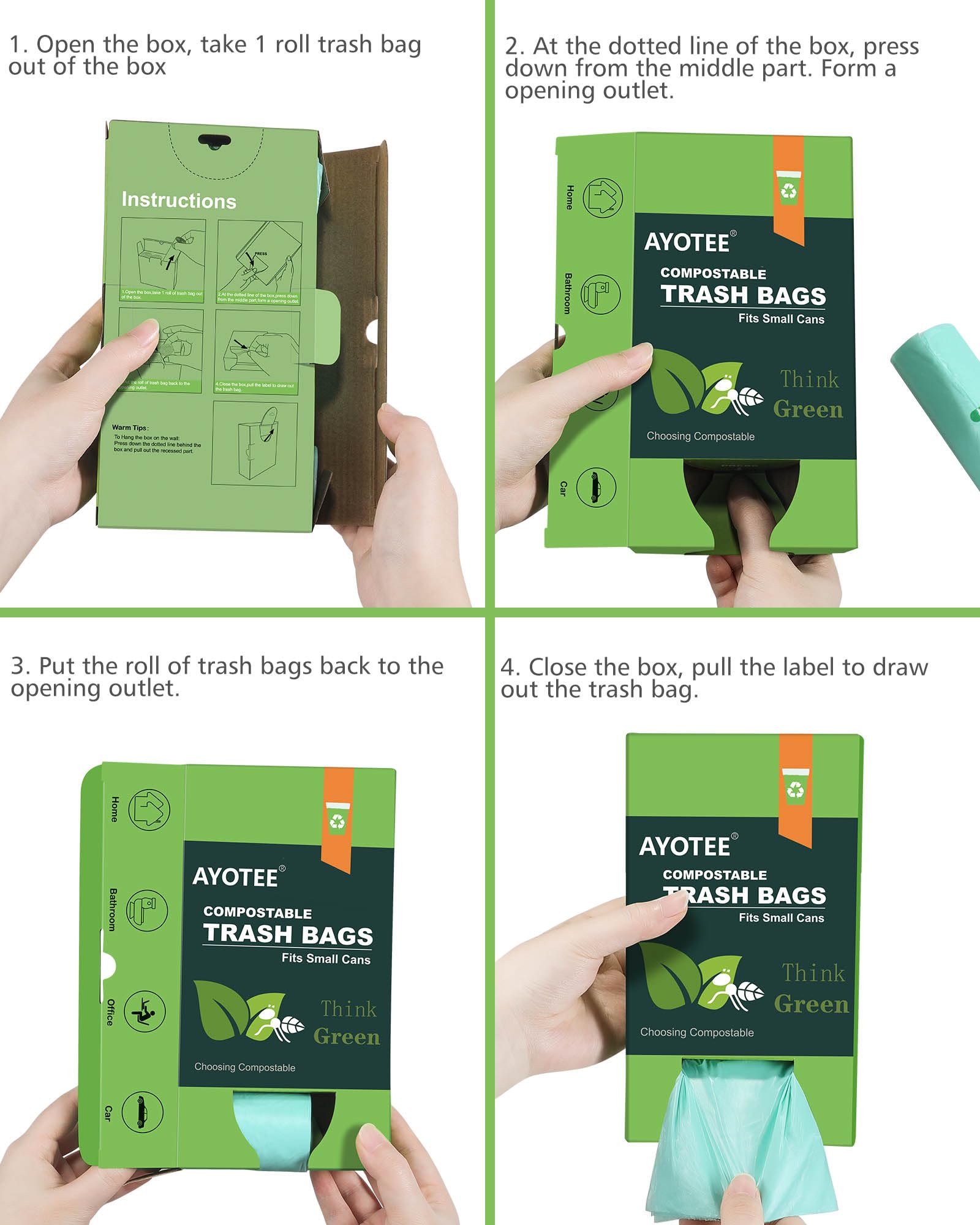 Compost Bags 3 Gallon 125 Packs (125 Count)