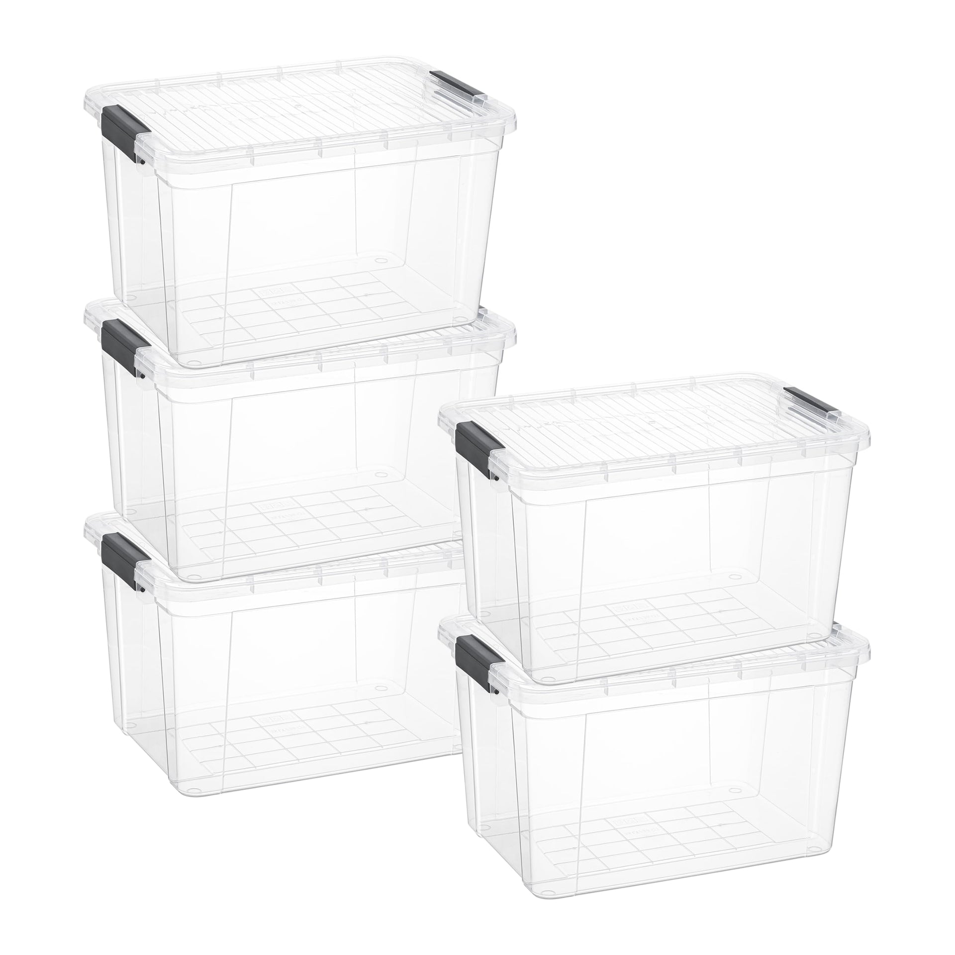 26.5 Quart Clear Plastic Storage Boxes with Lids (5 Count)