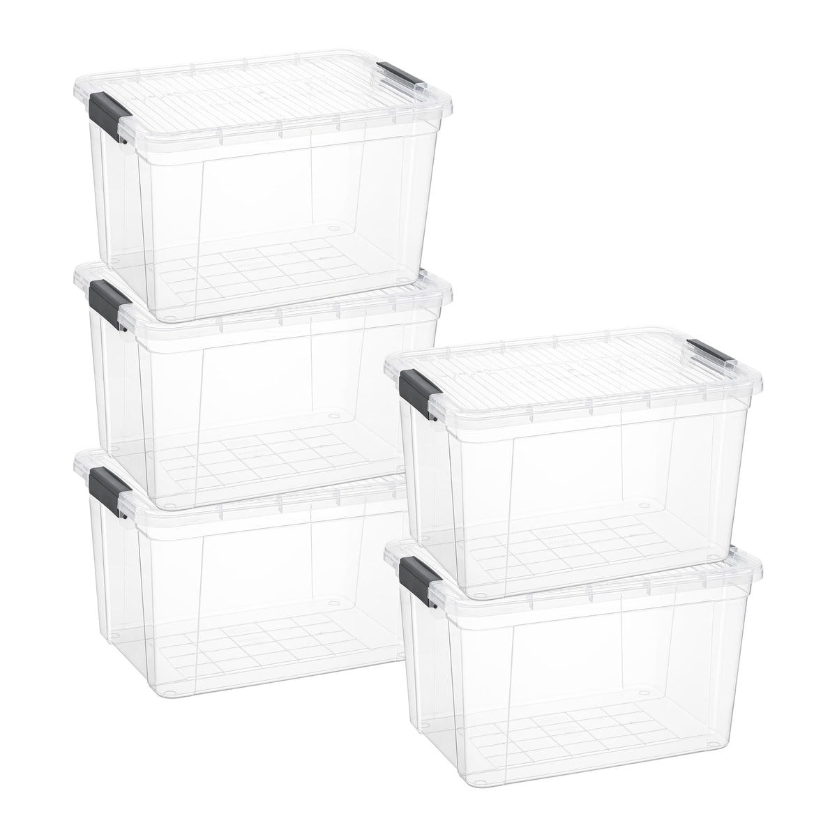 26.5 Quart Clear Plastic Storage Boxes with Lids (5 Count)