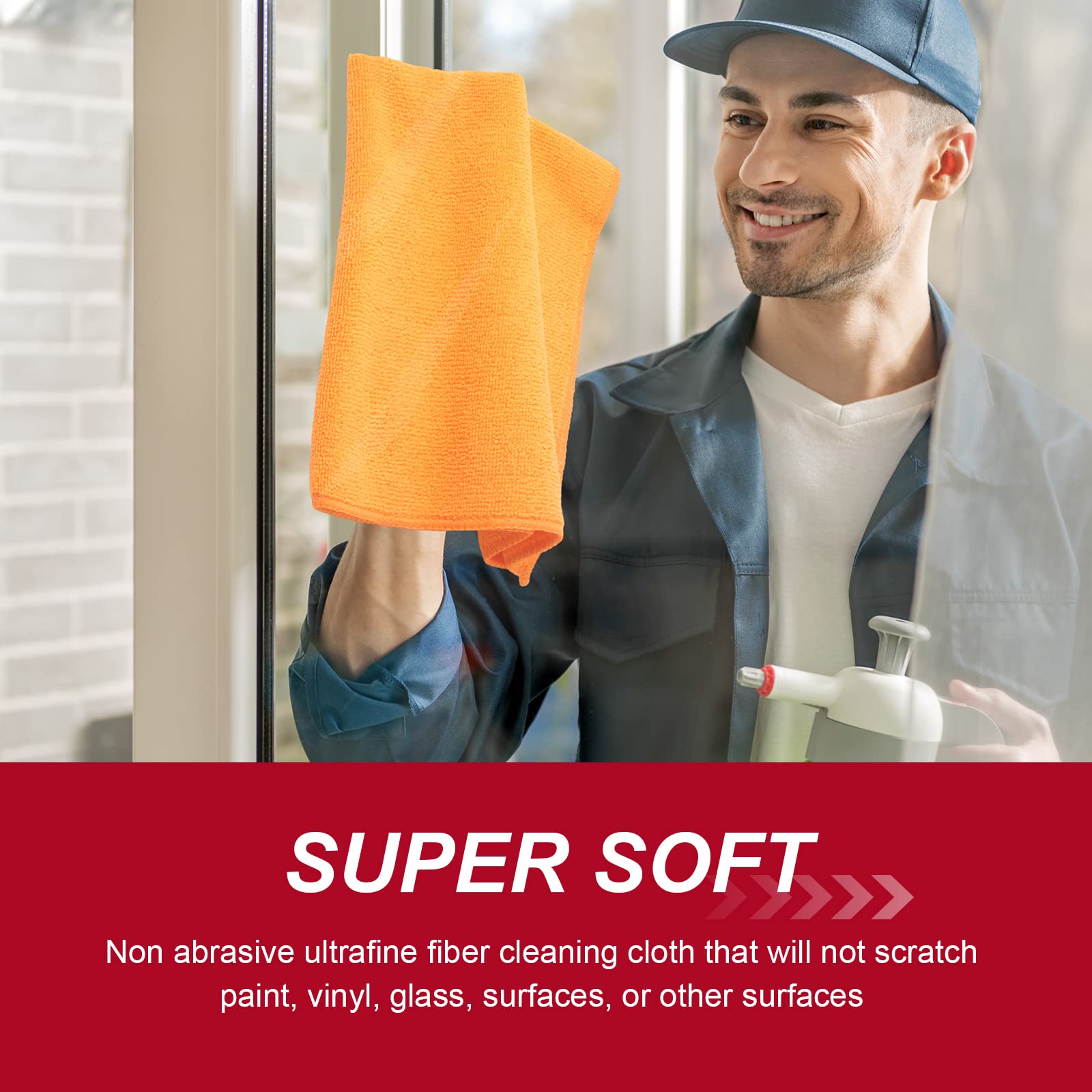 200 Pcs Microfiber Cleaning Cloth 16x16 Inch Microfiber Towels for Car Ultra Absorbent Cleaning Rags Reusable Lint Free Streak Free Detailing Towel for Car Washing Drying Dusting