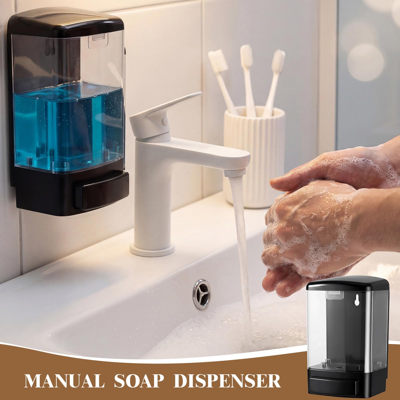 4 Pcs Wall Mounted Soap Dispenser (4 Count)