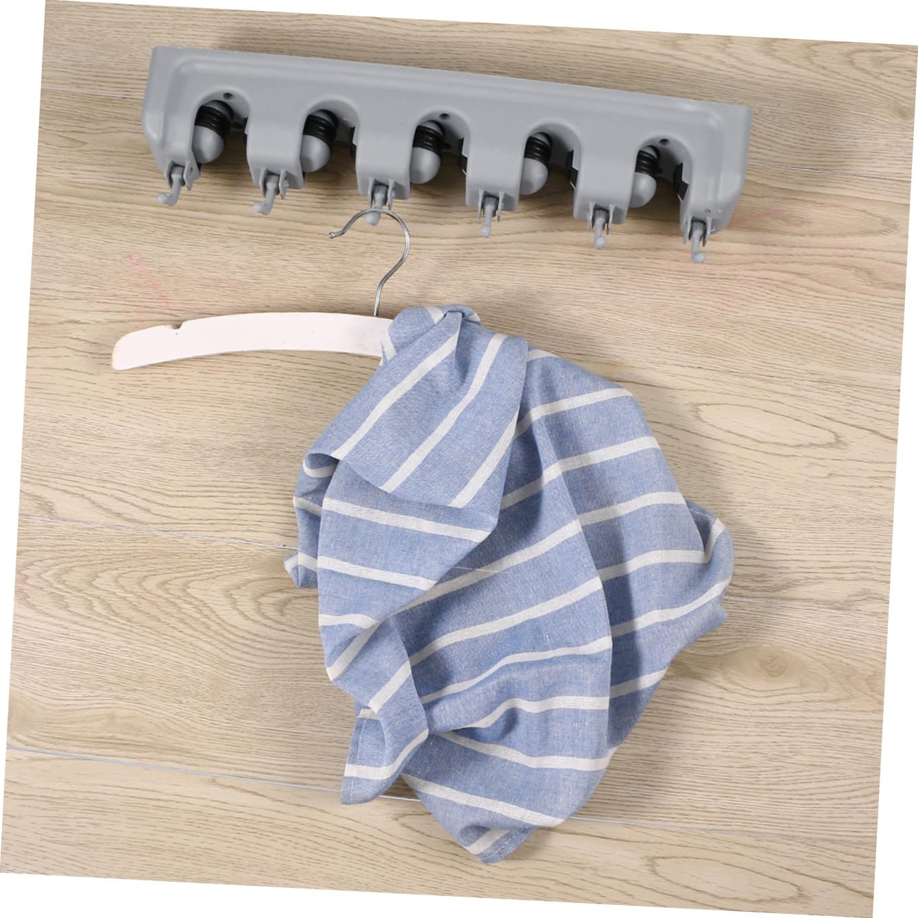 Garage Tool Storage Rack Broom Mop Holder Wall Mount with 5 Balls 6 Hooks Umbrella Clip