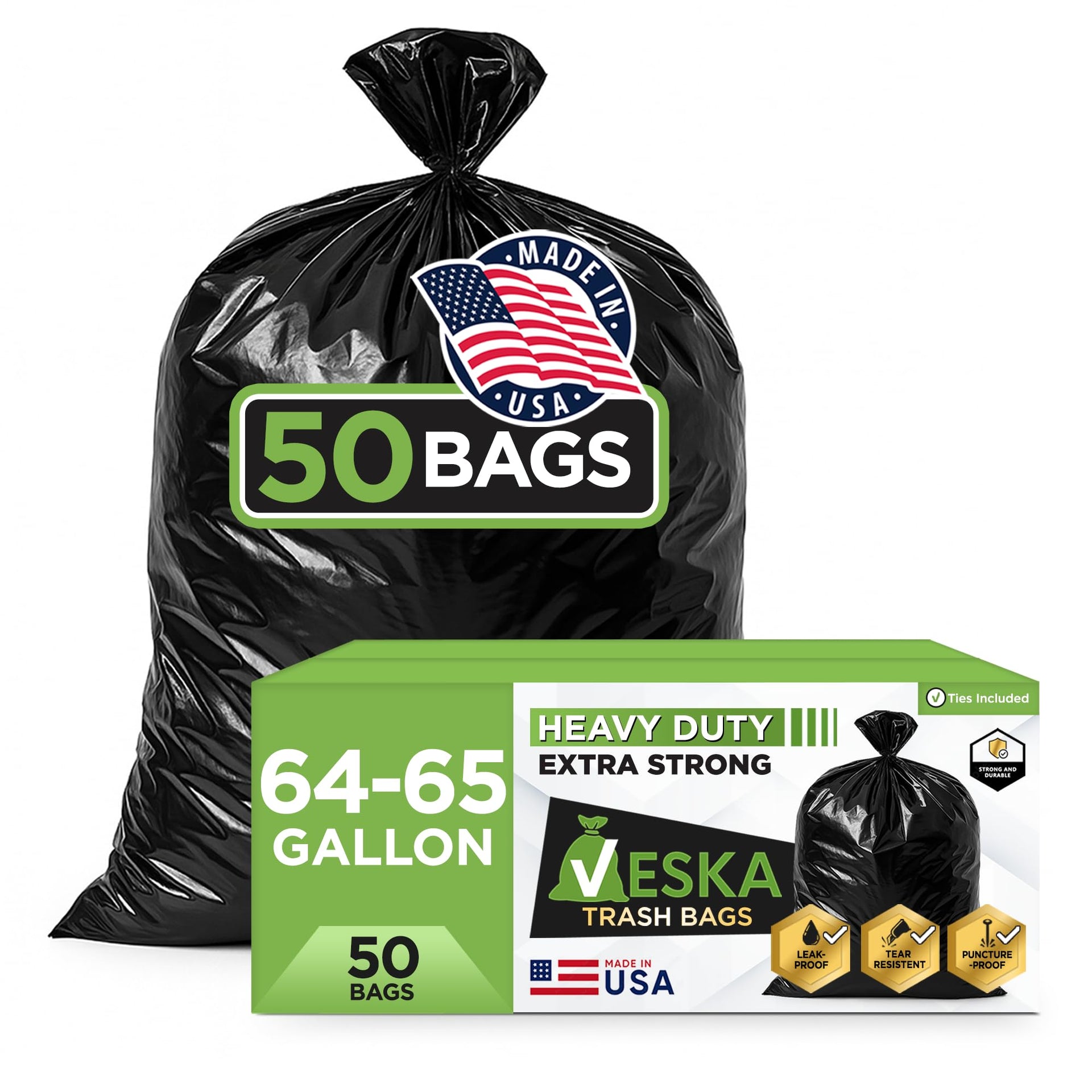 65 Gallon Trash Bags for Toter (50 Count)