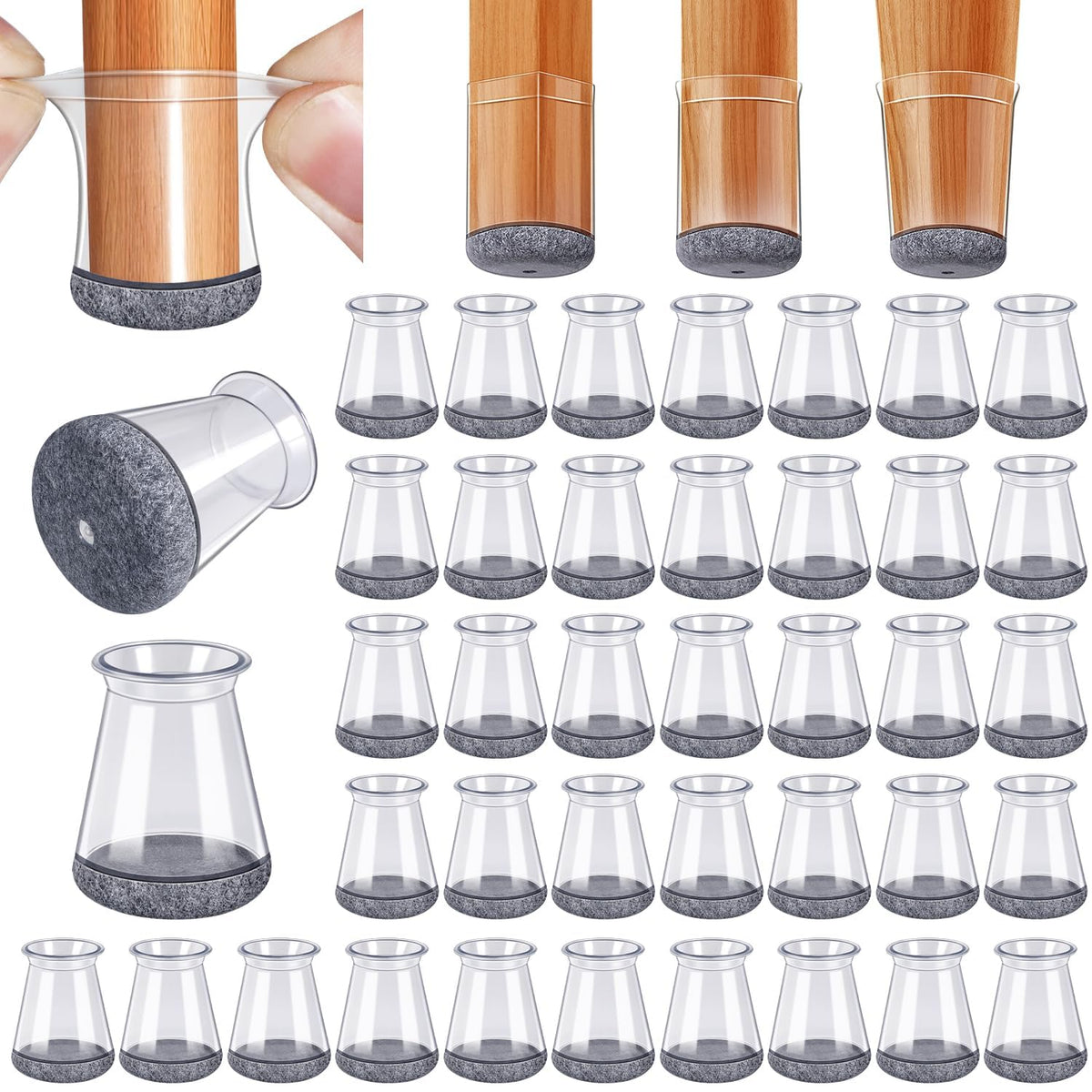 40Pcs Chair Leg Floor Protectors for Hardwood Floors Anti (40 Count)