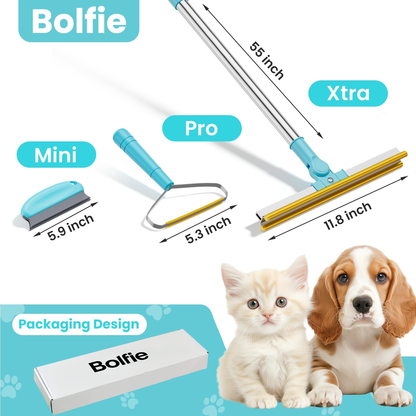 3 in 1 Carpet Rake for Pet Hair Removal