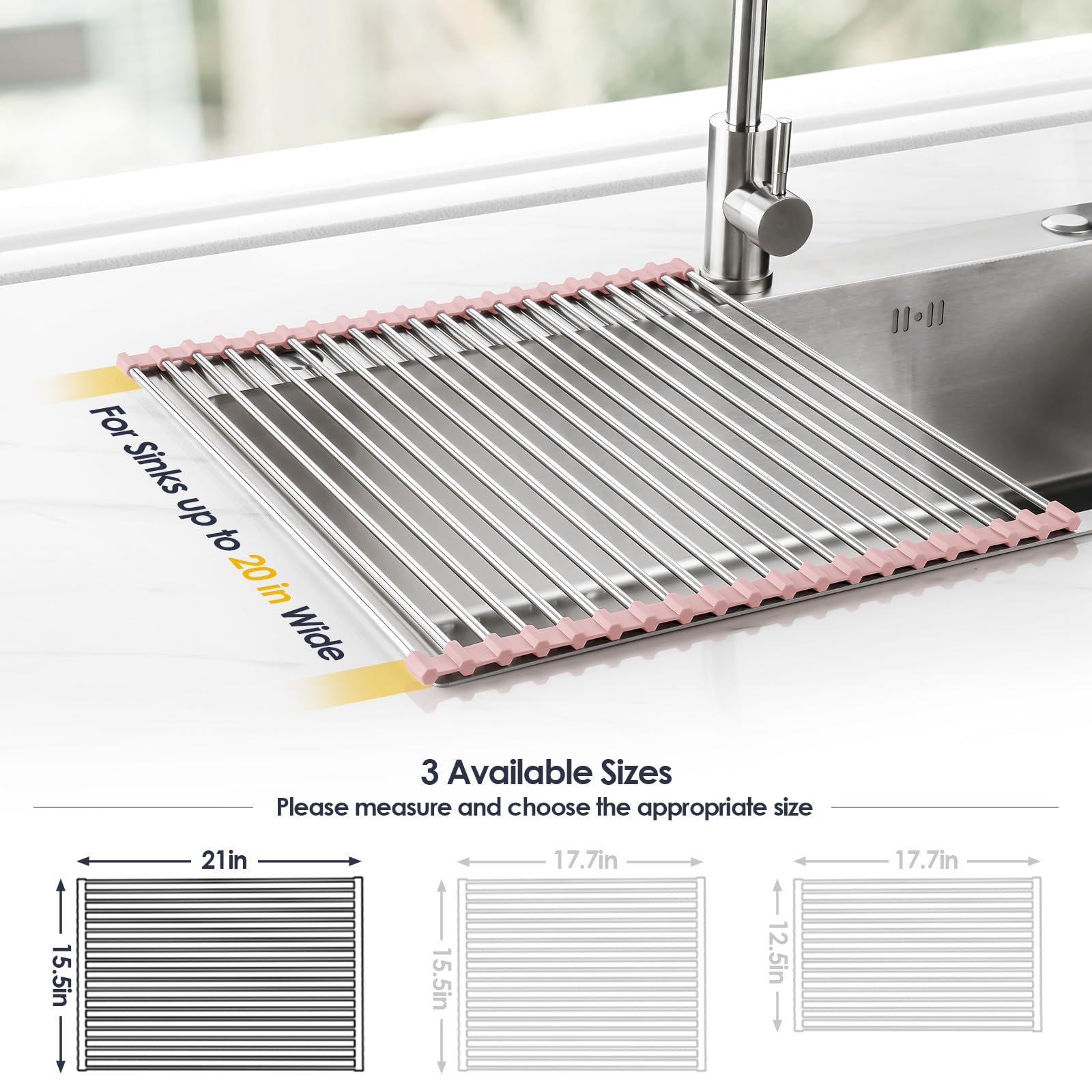 Roll Up Dish Drying Rack Over Sink