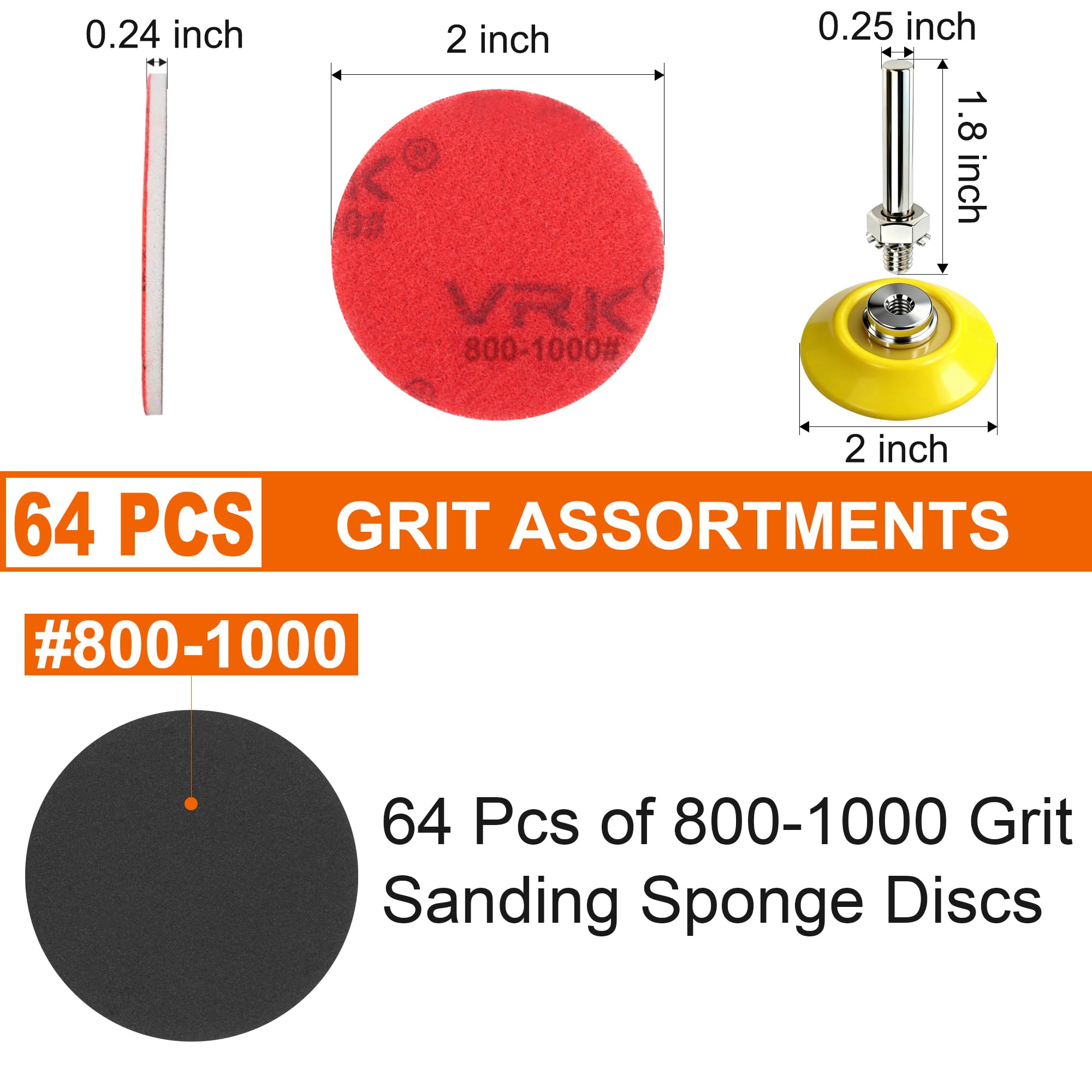 64 PCS 2 Inch Sanding Disc (64 Count)