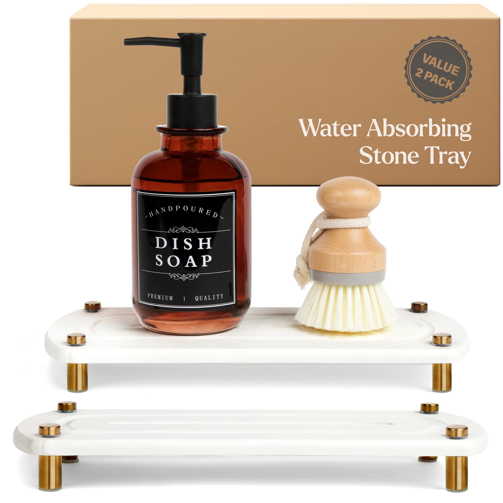 2PCS Absorbing Stone Soap Tray (2 Piece)