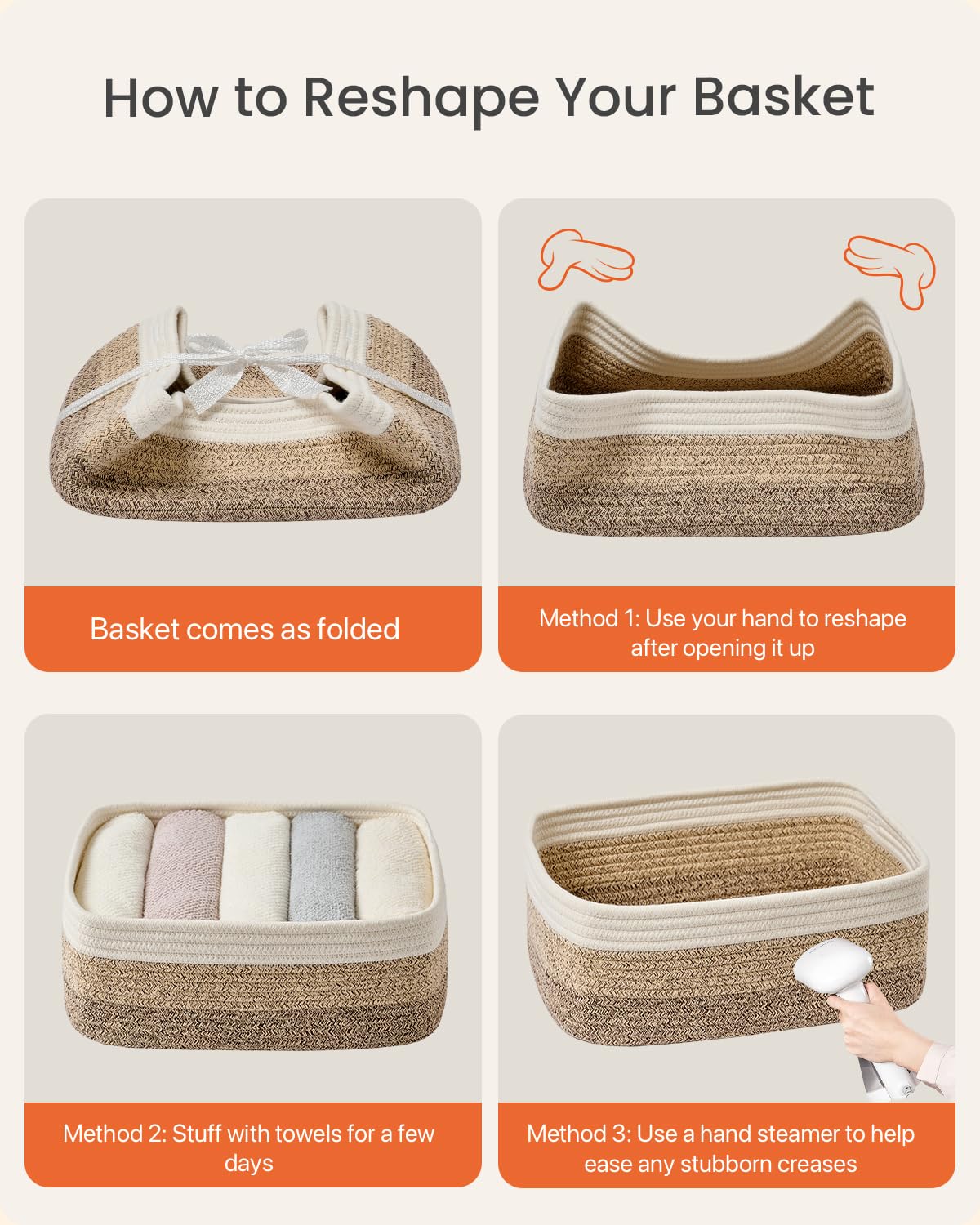 Small Woven Storage Basket for Organizing (3 Count)