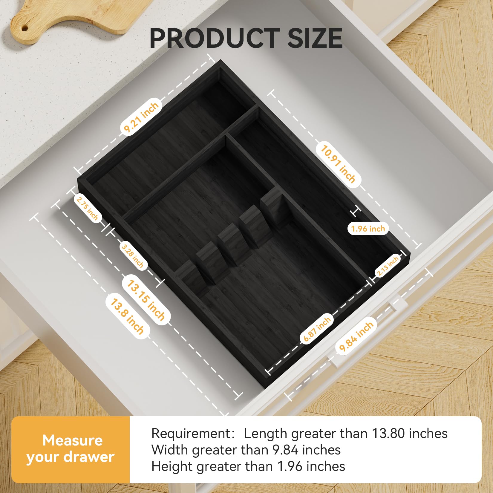 Bamboo Silverware Organizer