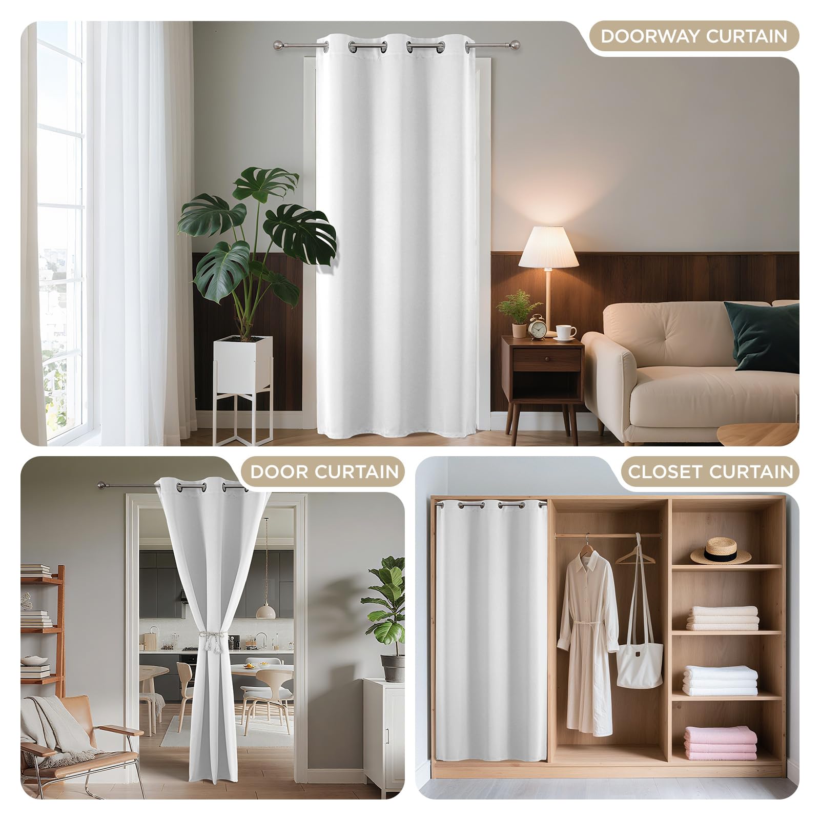 Door Curtain Blackout Curtains for Doorway Privacy Closet Drapes