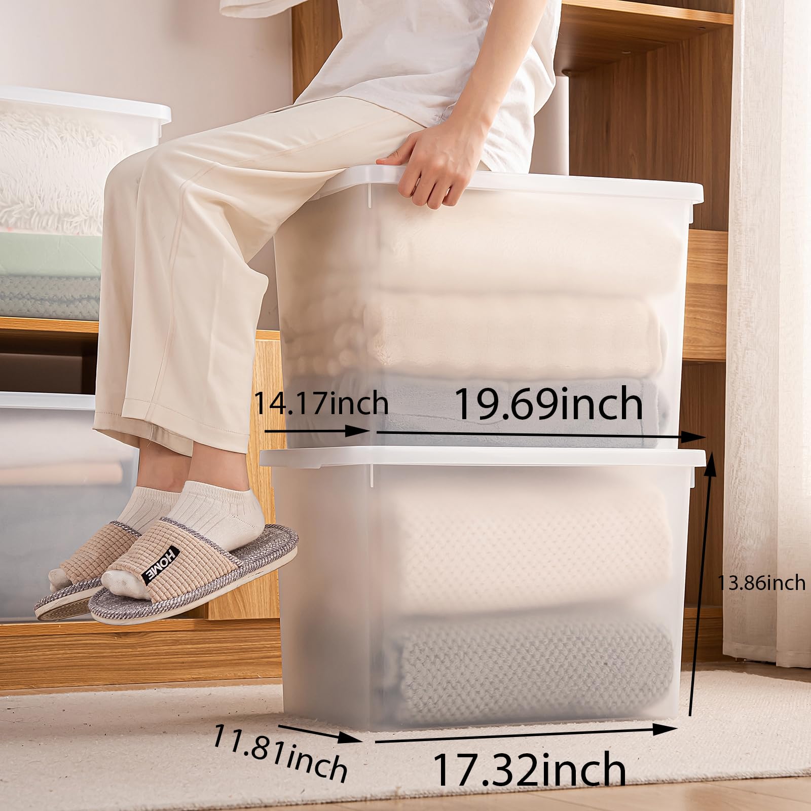 Stackable Plastic Storage Bins with Lids