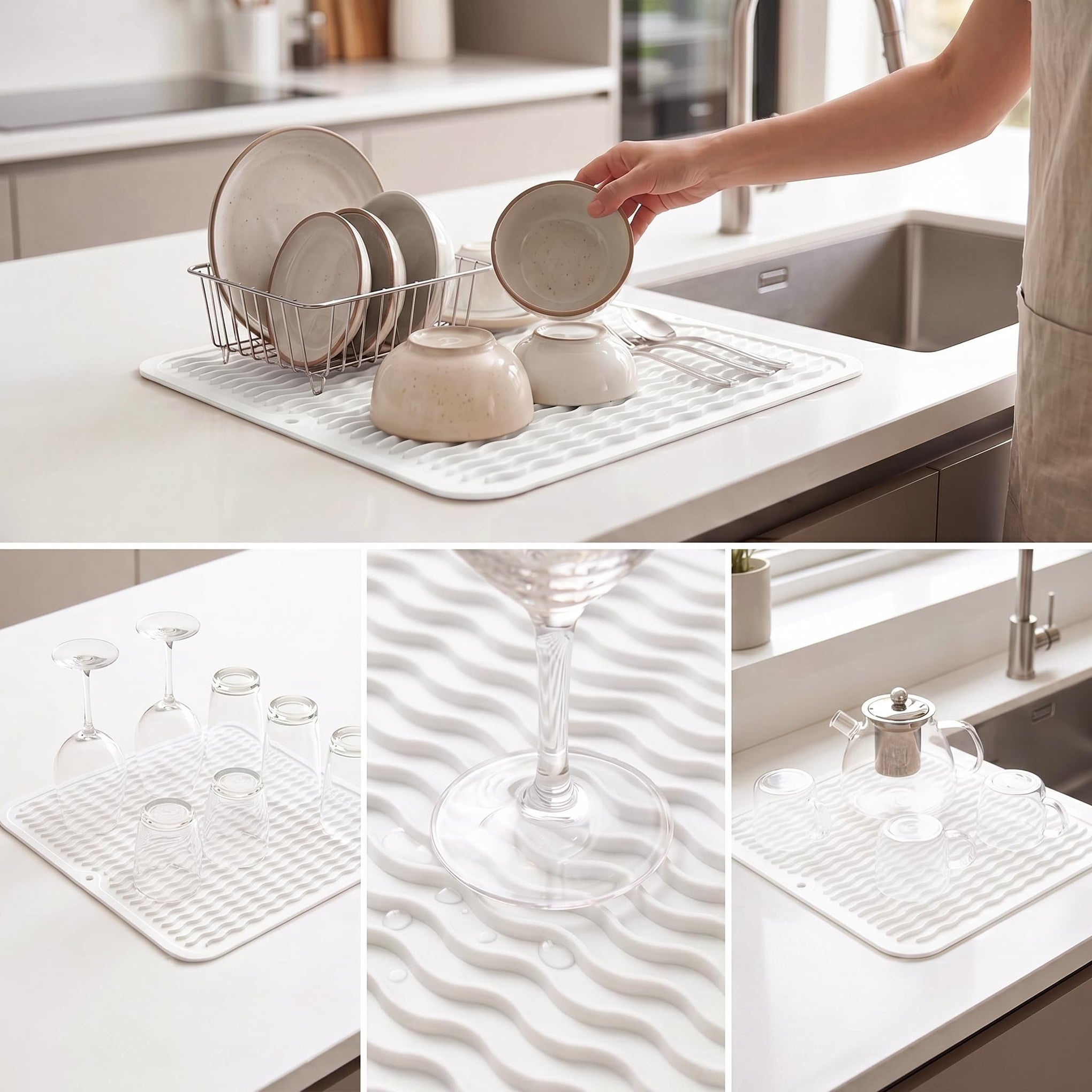 Silicone Dish Drying Mat for Multiple Usage