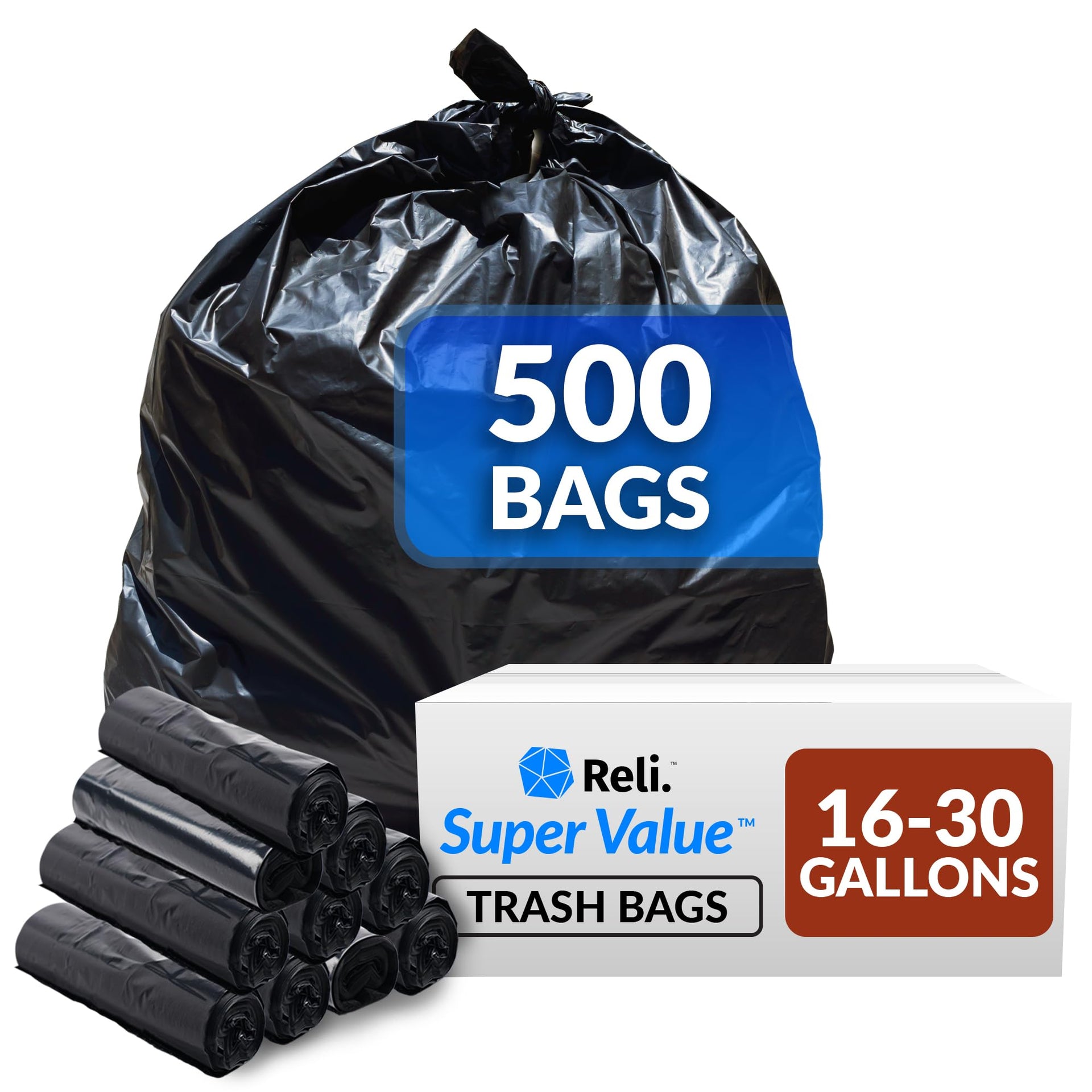 16 25 Gallon Trash Bags (500 Count)