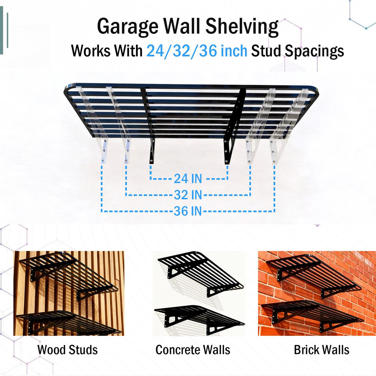 Garage Shelving Wall Mounted (4 Count)