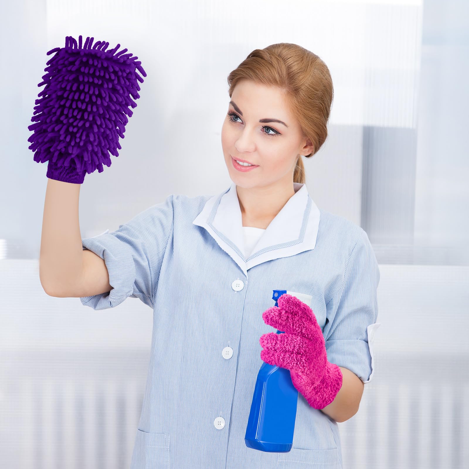 6 Pcs Micro Dusting Mitt Plant Cleaning