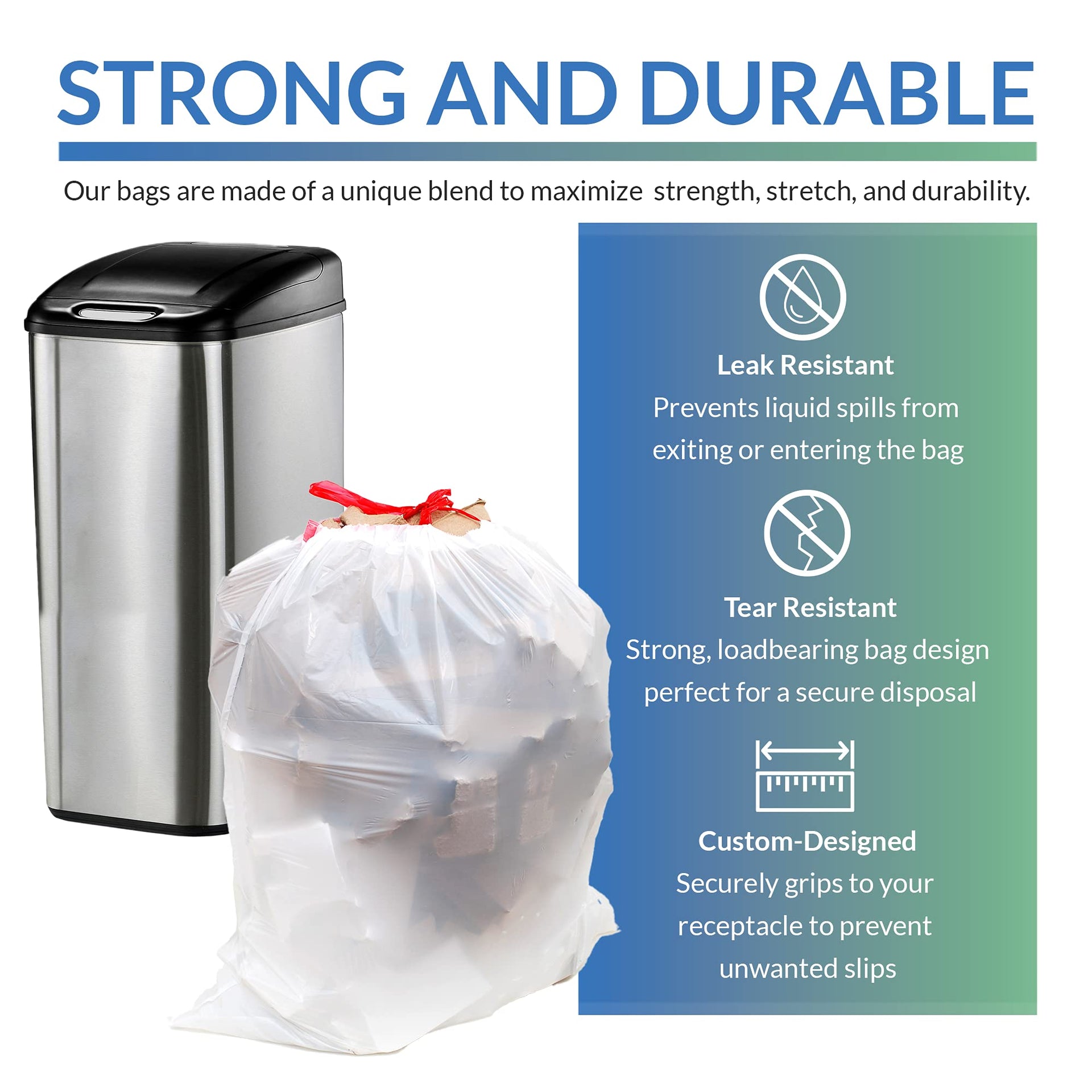 Tall Kitchen Drawstring Trash Bags 13 Gallon (500 Count)