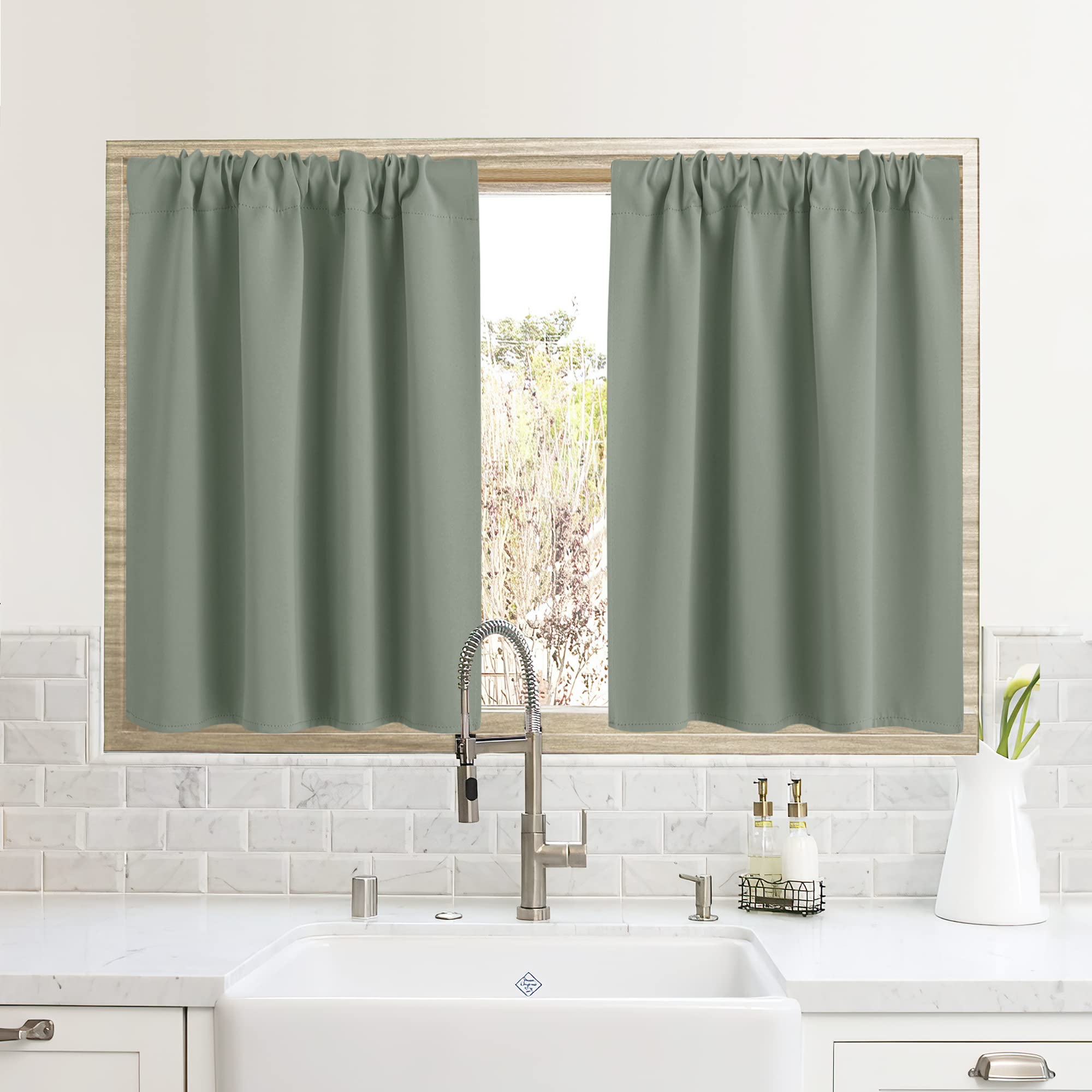 Blackout Curtains French Door Curtain Window Covering Rod Pocket