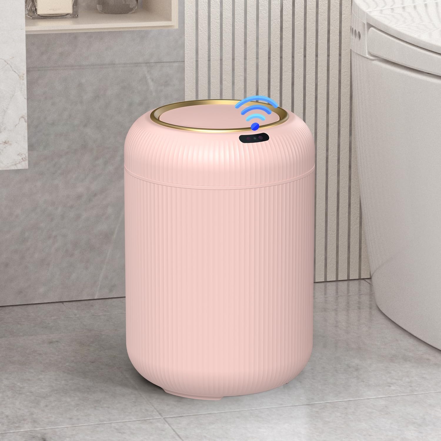 Small Pink Trash Can Bathroom