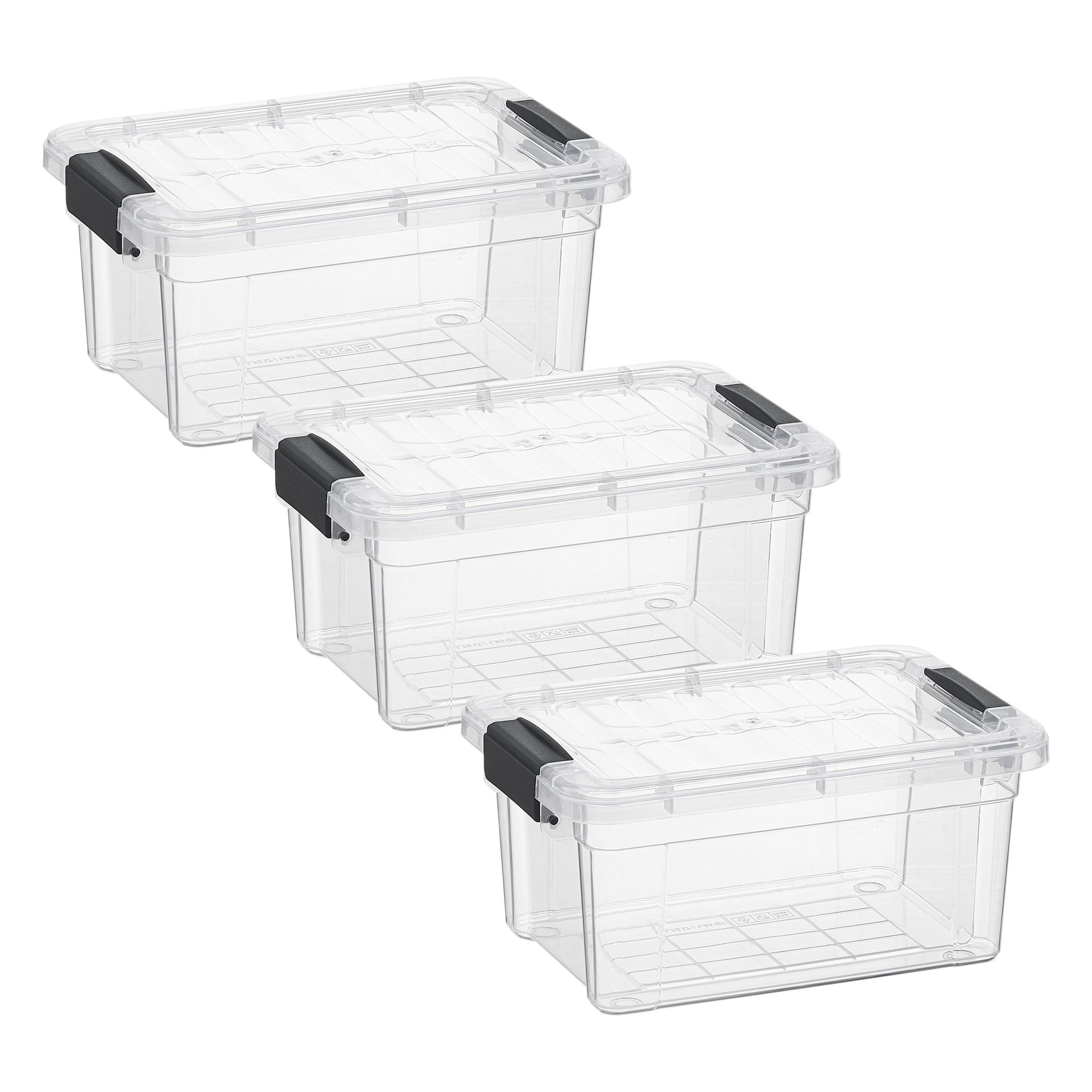 1.85 Quart Clear Plastic Storage Boxes with Lids (3 Count)