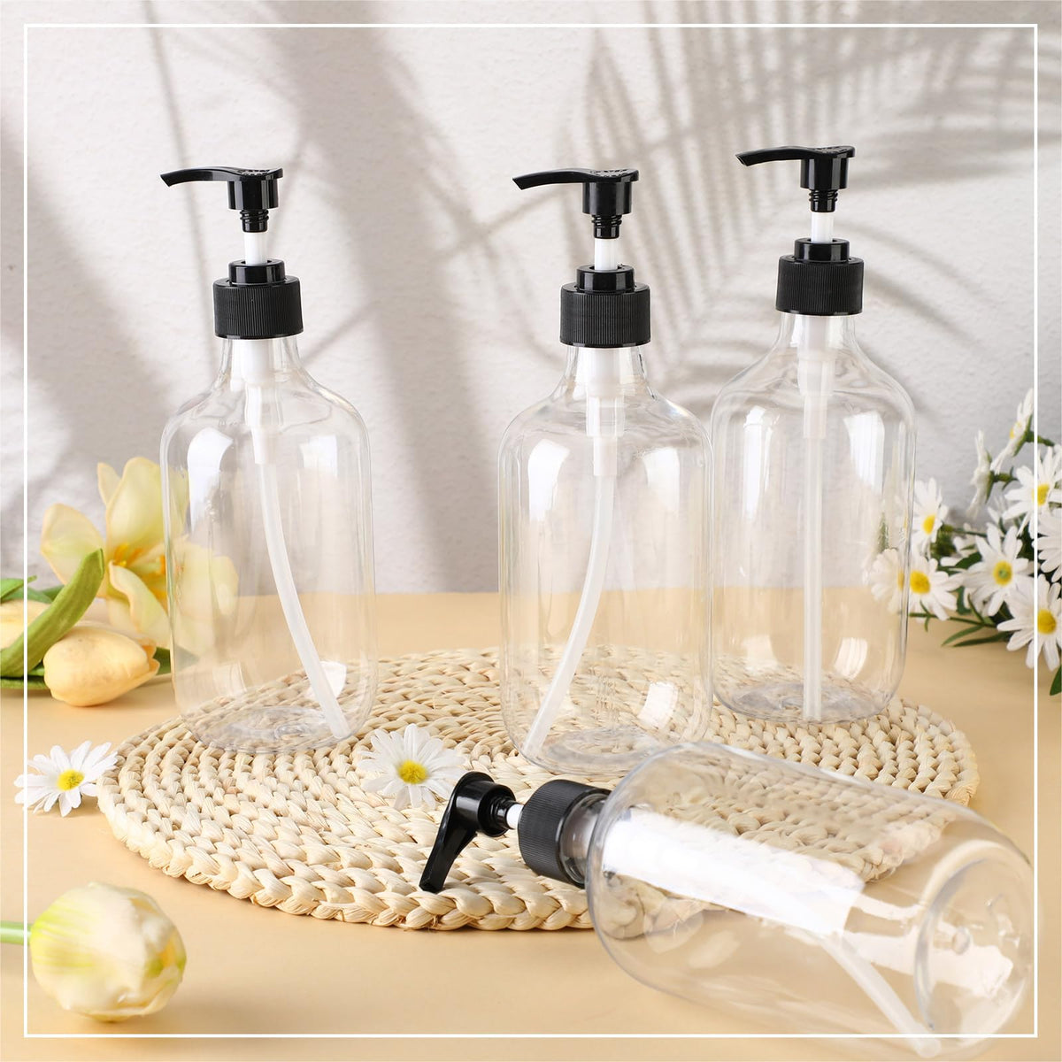 12 Pack Clear Plastic Pump Bottles Soap Dispenser (12 Count)