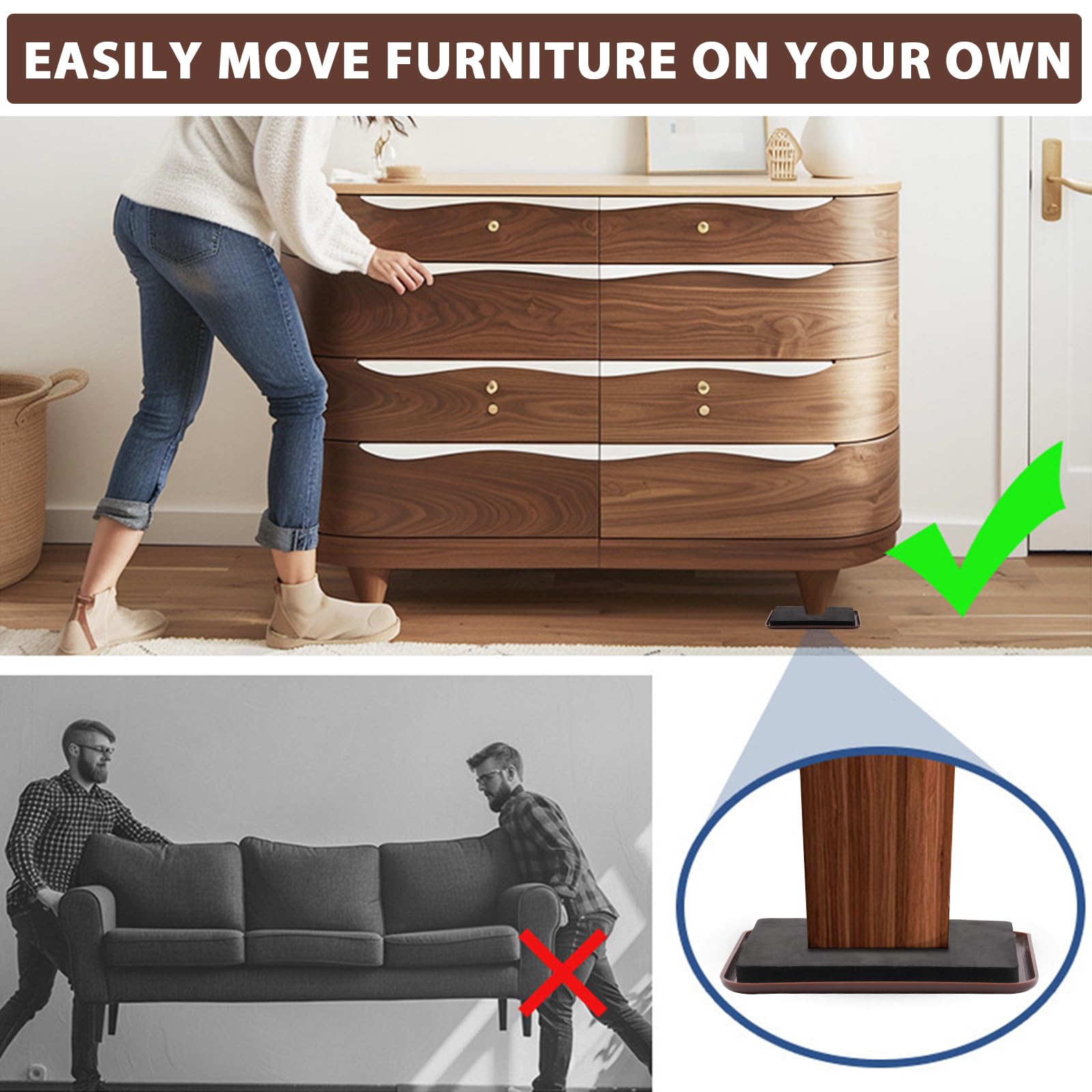 8 Pack Furniture Sliders (8 Count)