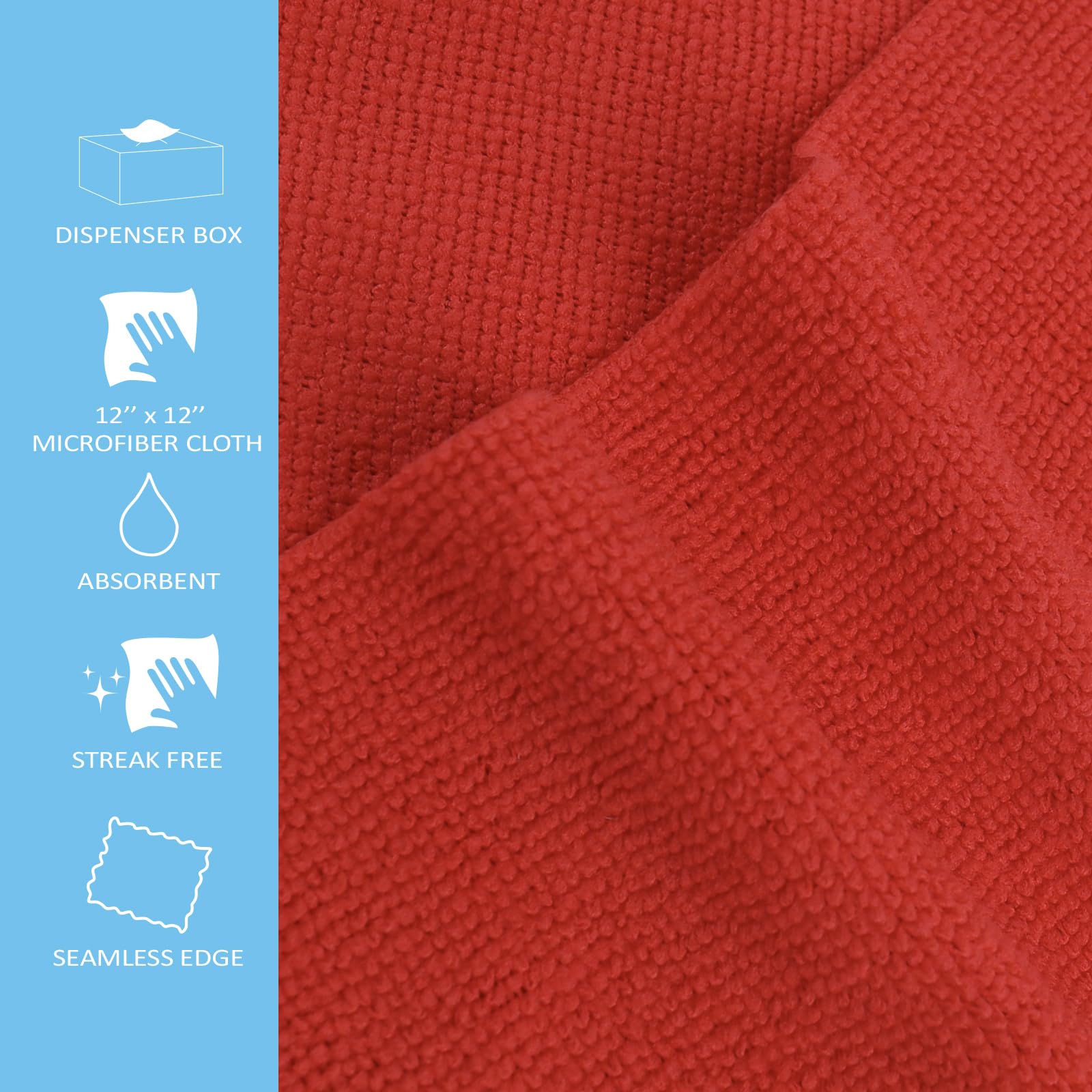 50PK Profesional Resuable Lint Free Microfiber Edgeless Cleaning Cloth Cleaning Rags (50 Count)
