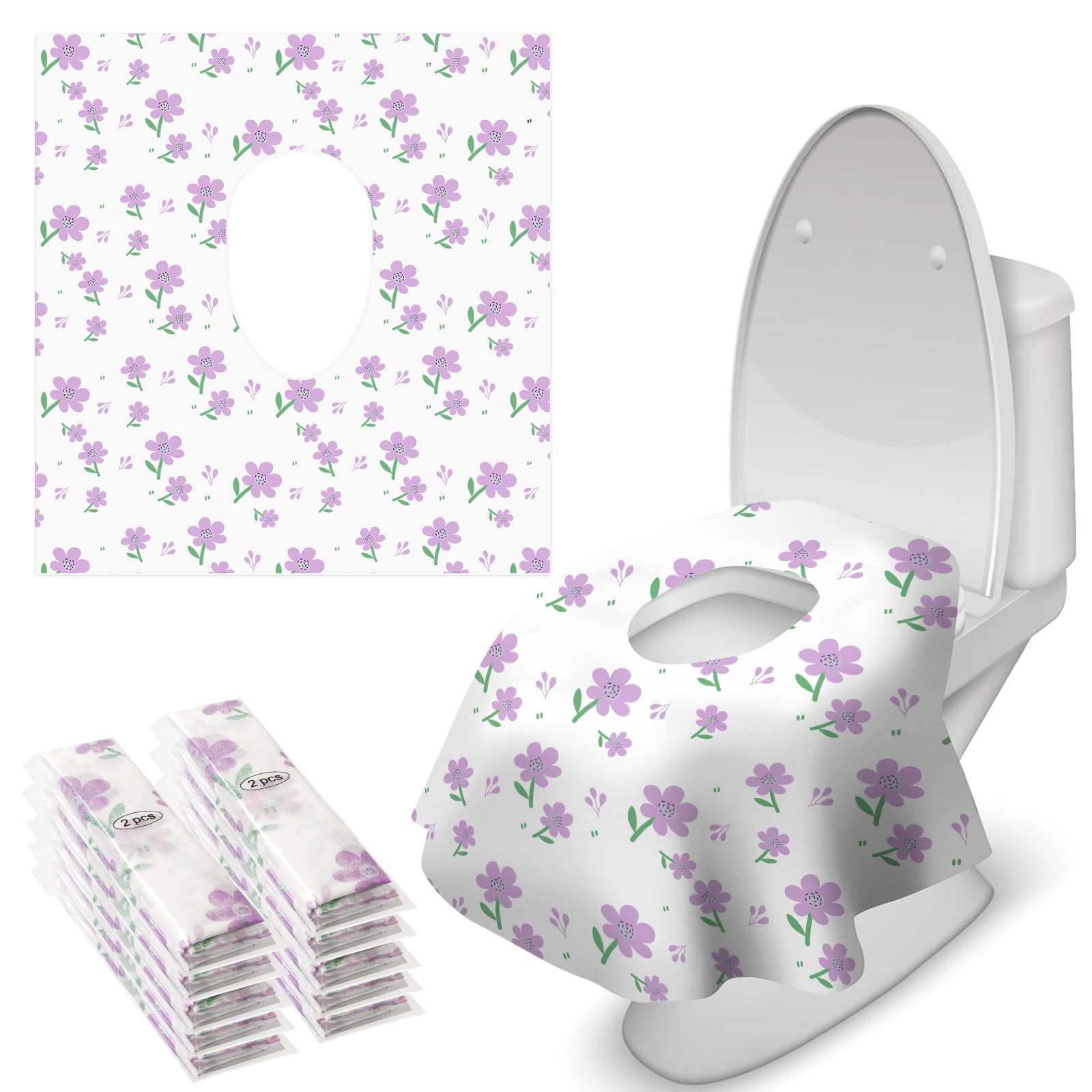 20 Pcs Toilet Seat Covers Disposable for Toddlers & Adults (20 Count)