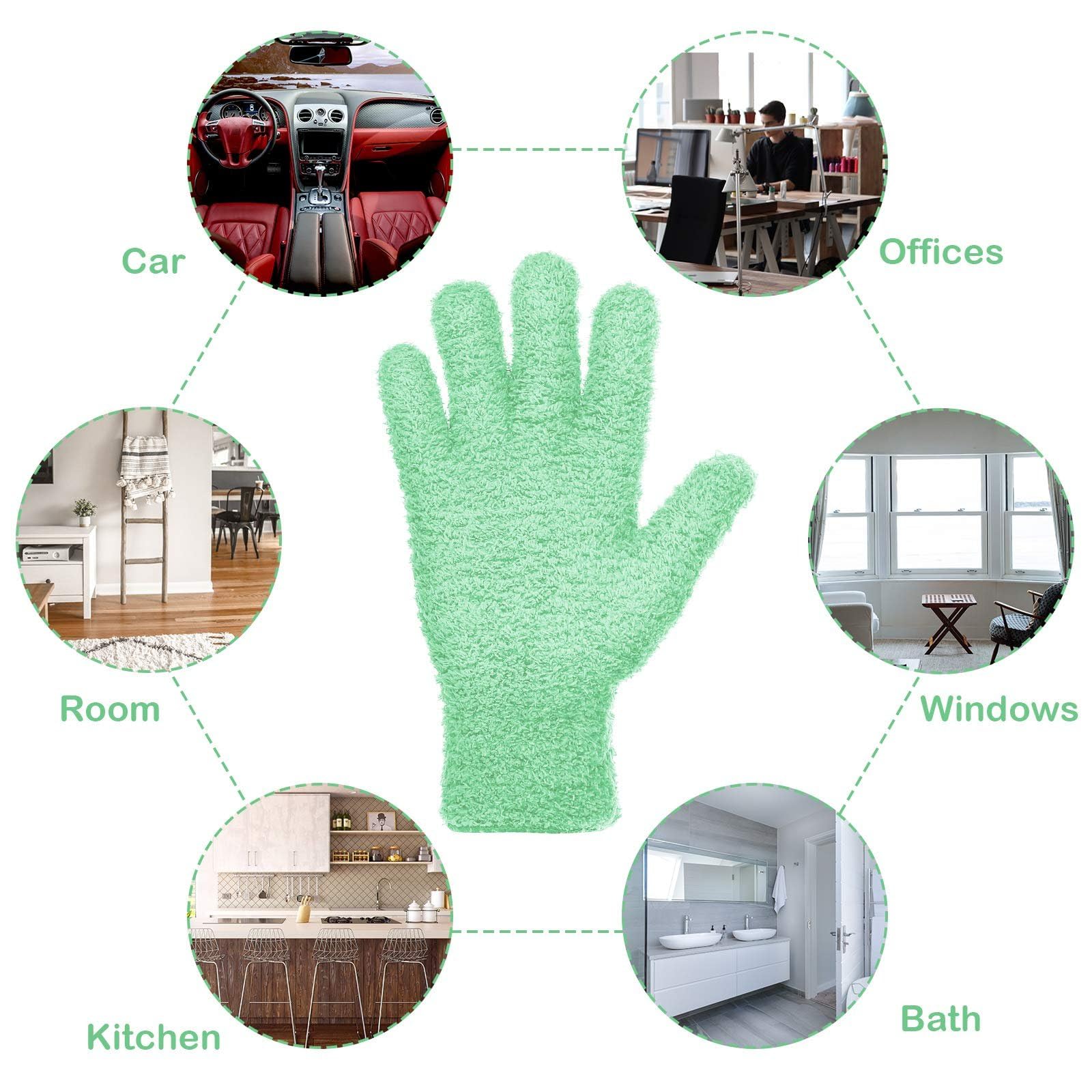 2 Pairs Microfiber Gloves for Plants (2 Count)